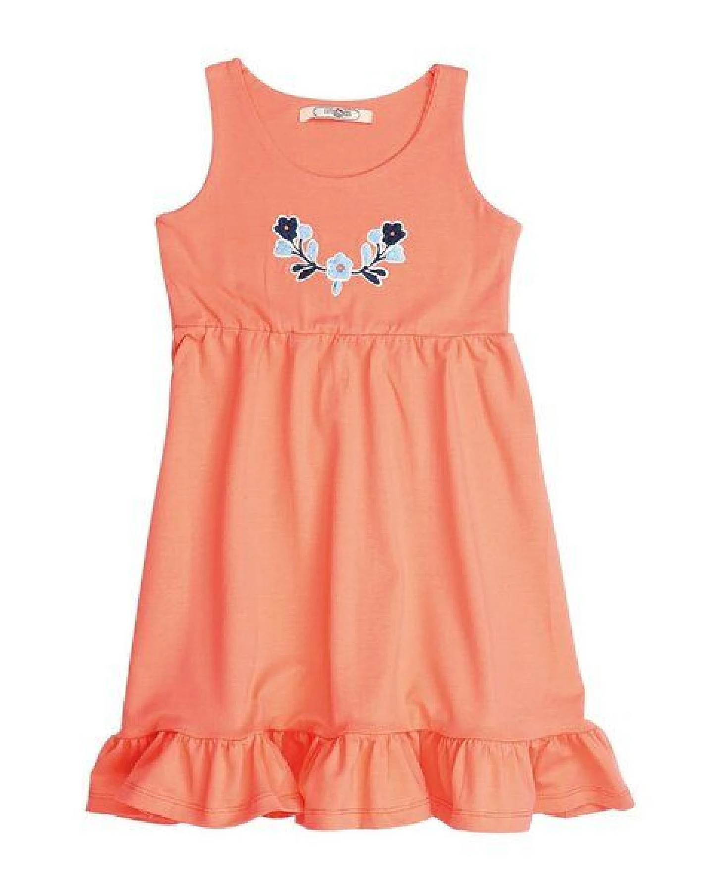 Cotokids Kinder Kleid ärmellos Baumwolle, Apricot, Blumen-Detail, Walkiddy – Ansicht 2