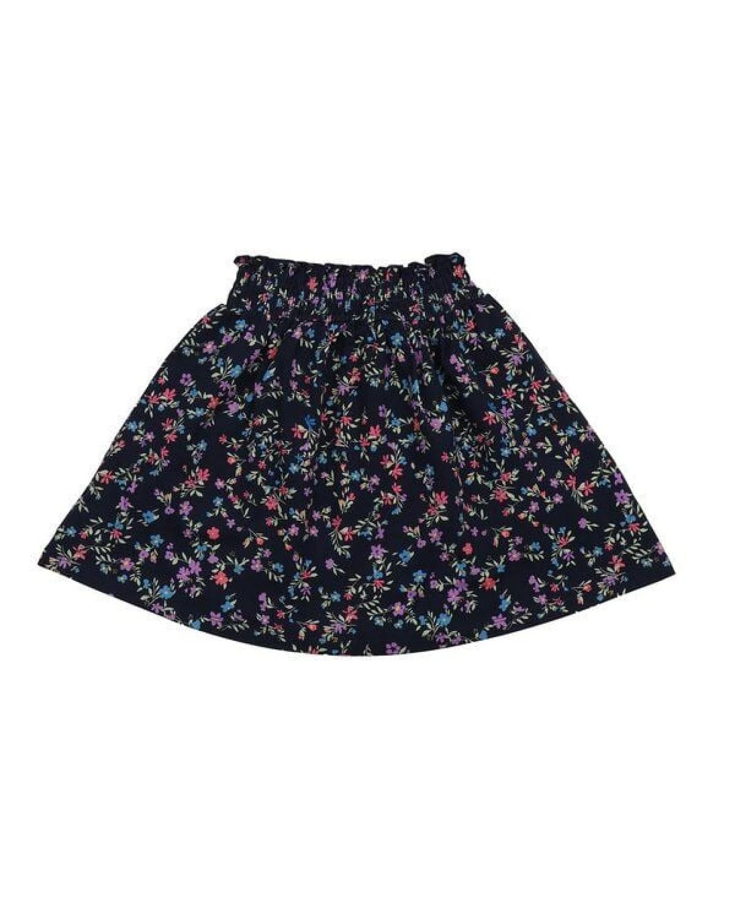 Cotokids Kinder Rock – Dunkelblau mit buntem Blumenmuster, elastischer Bund, leicht & bequem, vielseitig kombinierbar – Ansicht 4