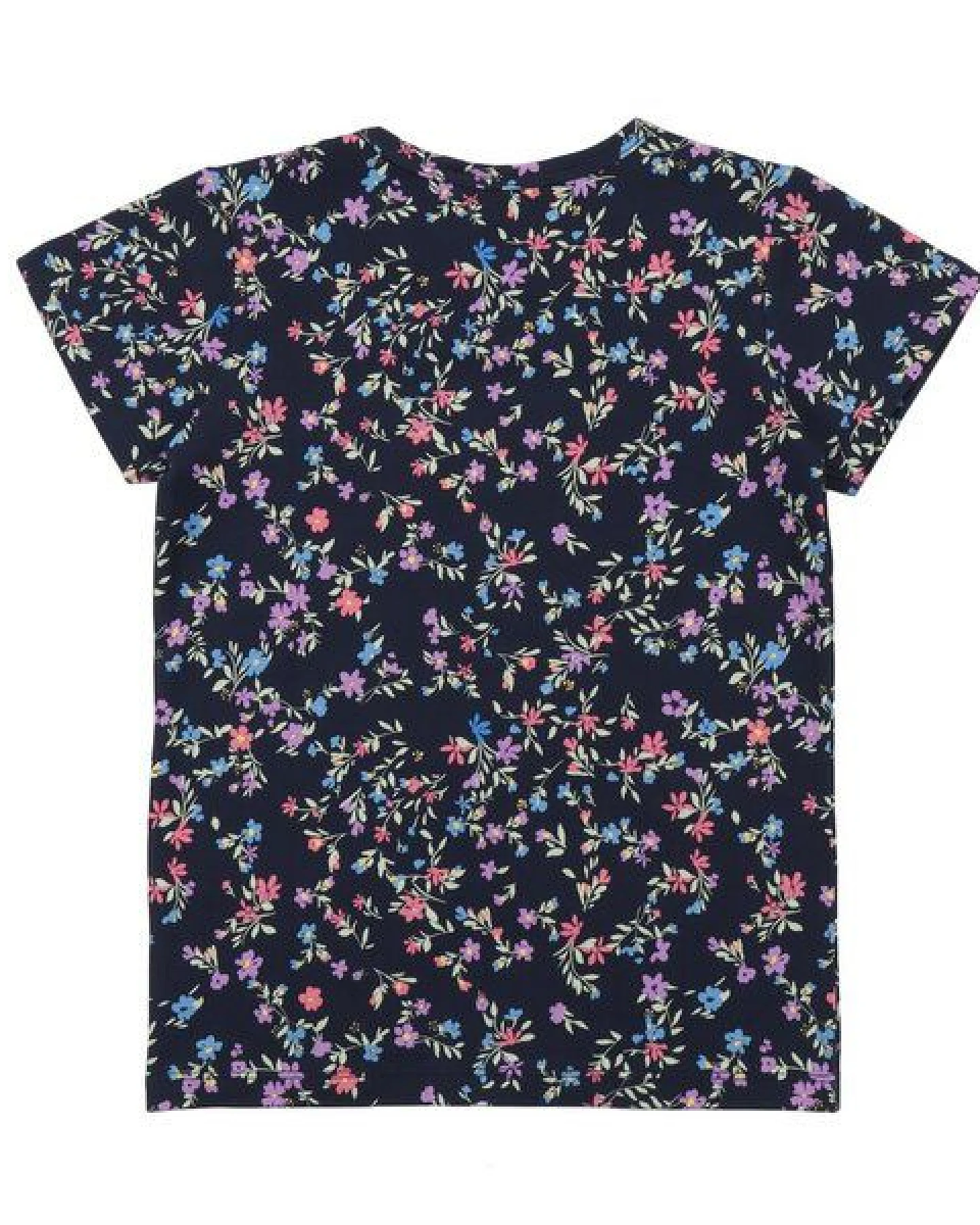 Cotokids Kinder T-Shirt aus Baumwolle dunkelblau mit buntem Allover-Muster – Walkiddy – Ansicht 3