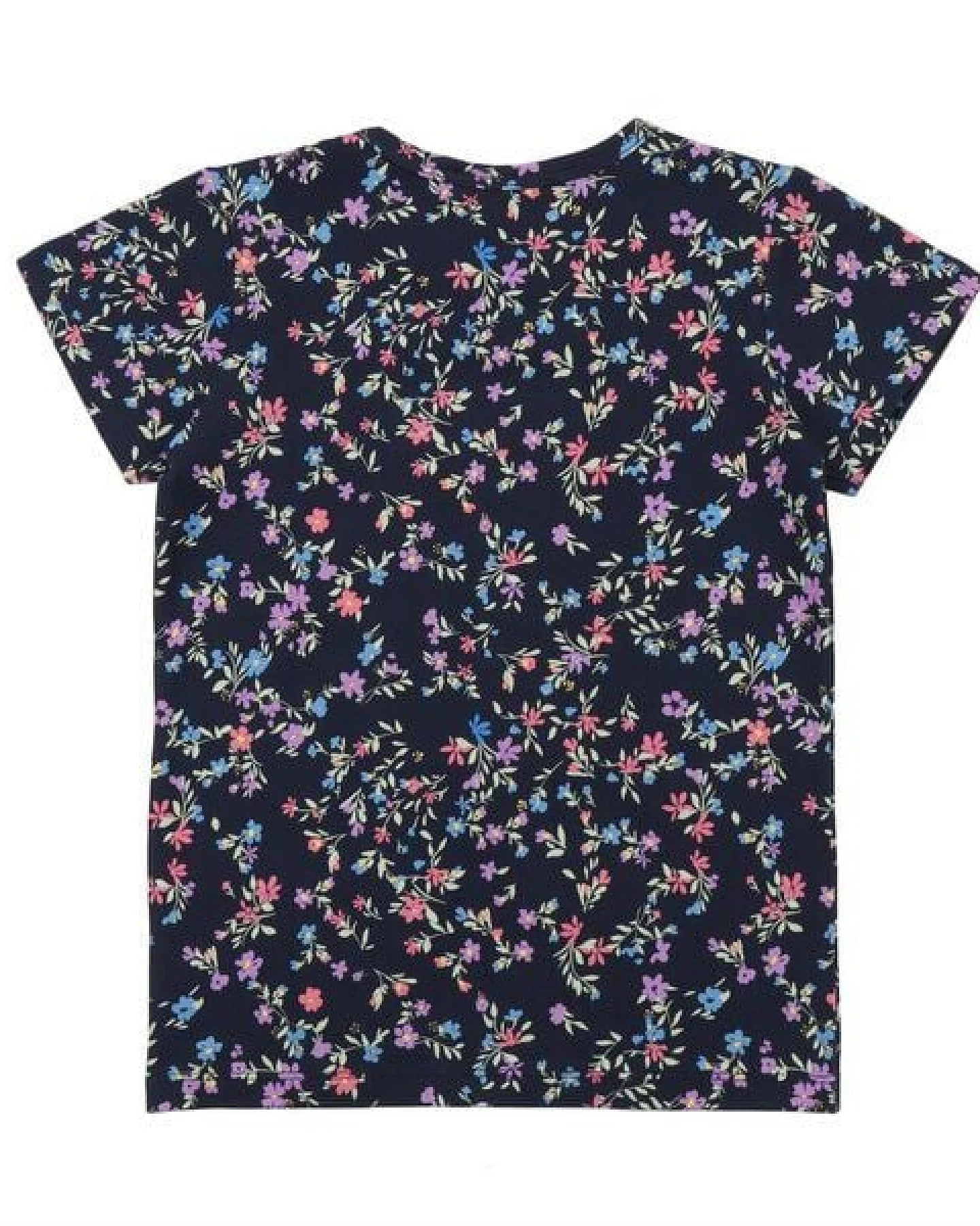 Cotokids Kinder T-Shirt aus Baumwolle dunkelblau mit buntem Allover-Muster – Walkiddy – Ansicht 3