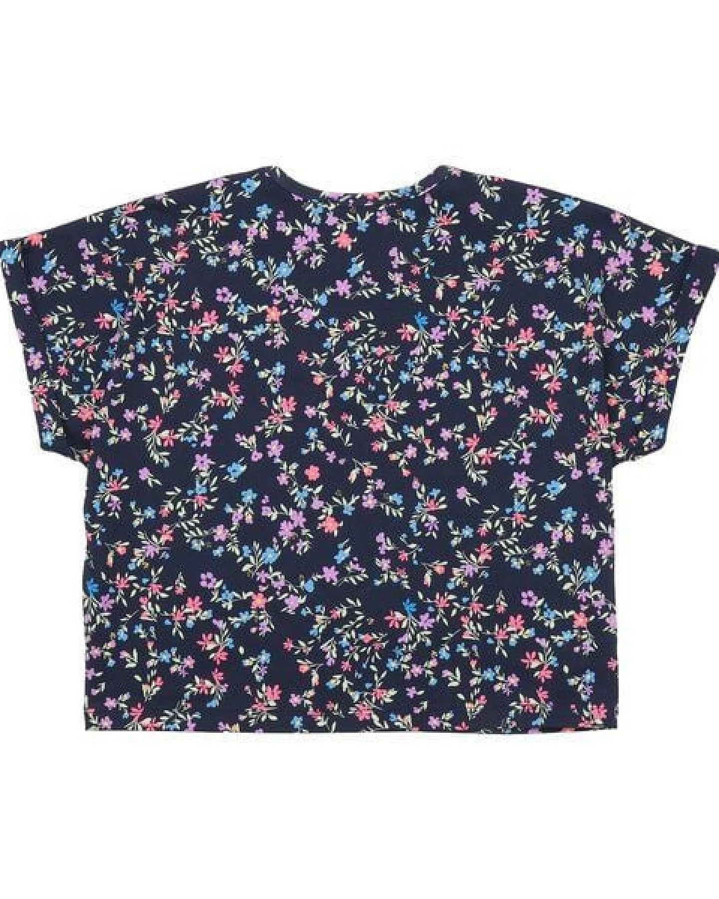 Cotokids Kinder T-Shirt aus Baumwolle dunkel mit farbenfrohem Allover-Muster – Walkiddy – Ansicht 3