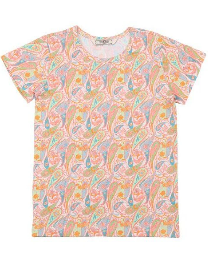 Cotokids Kinder T-Shirt GOTS-zertifiziert aus Bio-Baumwolle mit buntem Paisley-Muster – Walkiddy