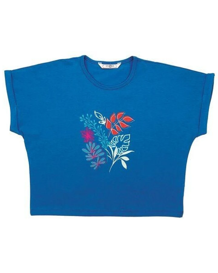 Cotokids Kinder T-Shirt GOTS zertifiziert, königsblau, „Colourful Paisley 23“ Print, Bio-Baumwolle, weich – Walkiddy