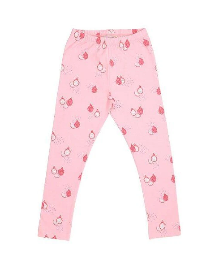 Cotokids Kinderleggings – Rosa, Drachenfrucht-Motiv