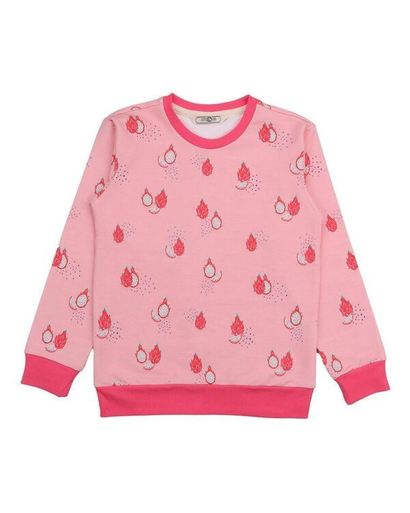 Cotokids Kinder Sweatshirt Baumwolle, Rosa, Drachenfrucht-Muster, Walkiddy – Ansicht 2