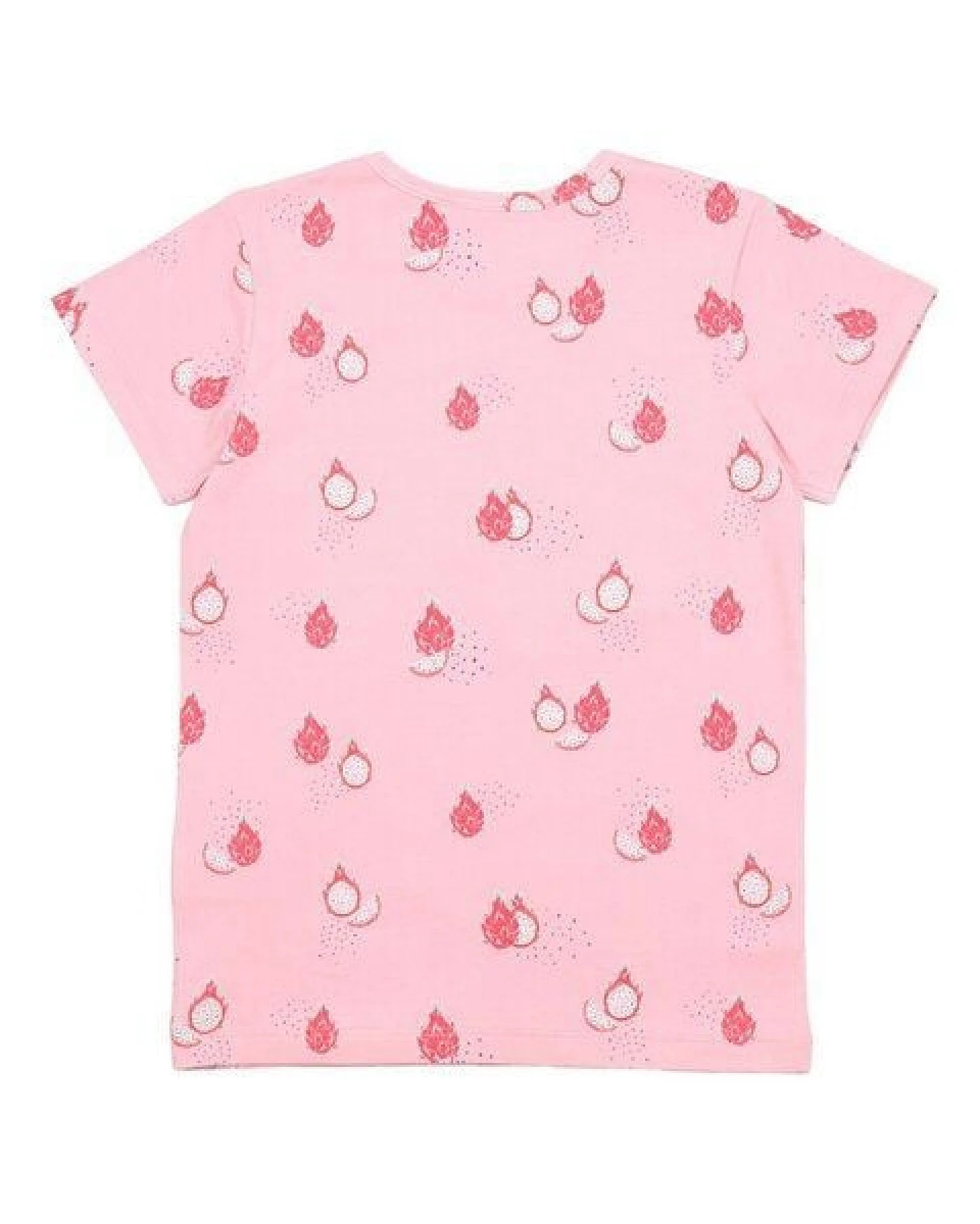 Cotokids Kinder T-Shirt GOTS zertifiziert, rosa, Drachenfrucht-Allover „Dragon Fruit 11“, Bio-Baumwolle, weich – Walkiddy – Ansicht 3