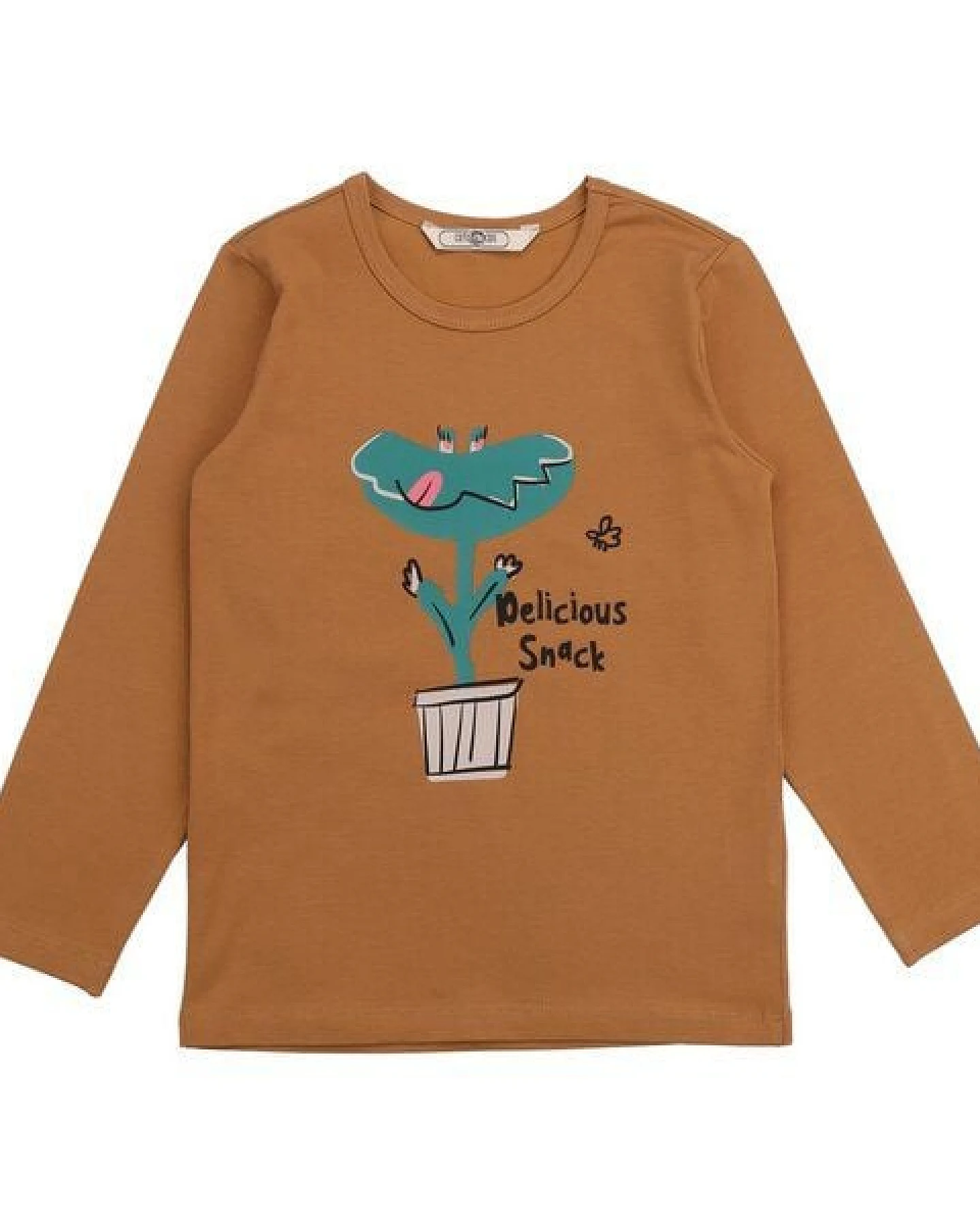 Cotokids Kinder Langarmshirt GOTS-zertifiziert aus Bio-Baumwolle braun mit Motiv-Print – Walkiddy – Ansicht 2