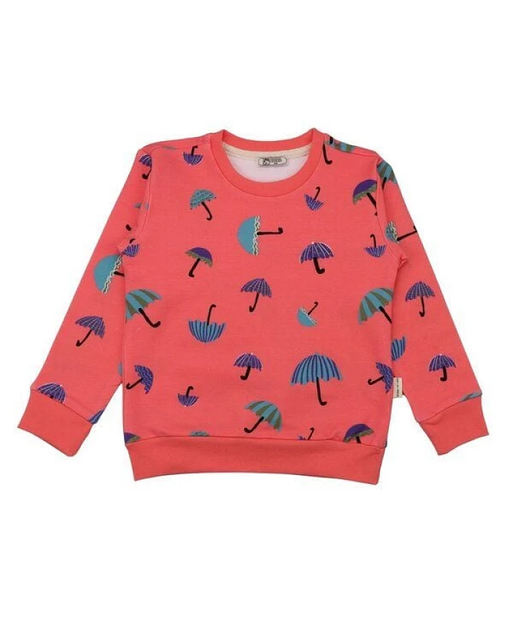 Cotokids Kinder Sweatshirt GOTS zertifiziert, Bio-Baumwolle, gestreift, „Flying Umbrella“, weich, bequemer Schnitt – Walkiddy
