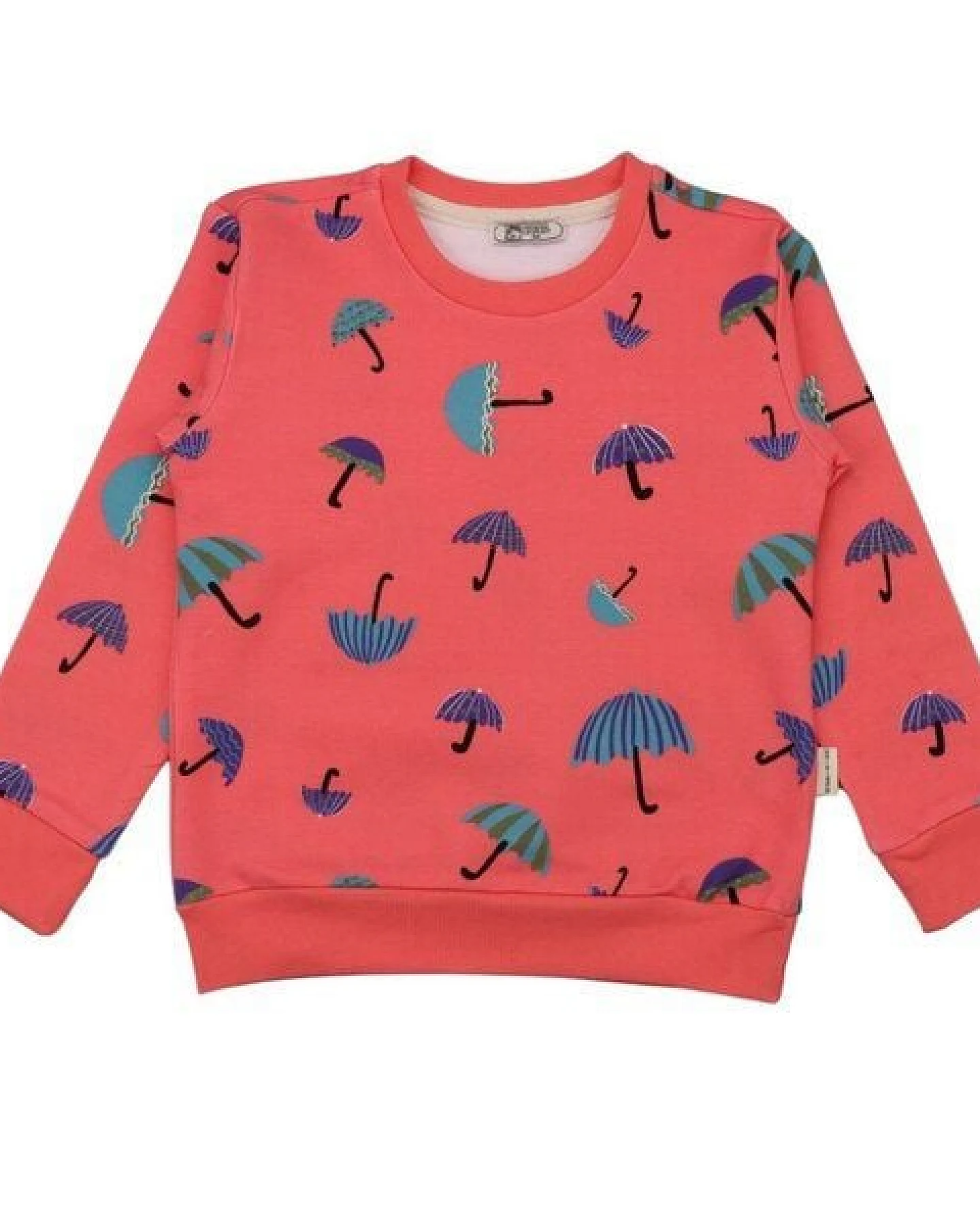 Cotokids Kinder Sweatshirt GOTS zertifiziert, Bio-Baumwolle, gestreift, „Flying Umbrella“, weich, bequemer Schnitt – Walkiddy – Ansicht 2