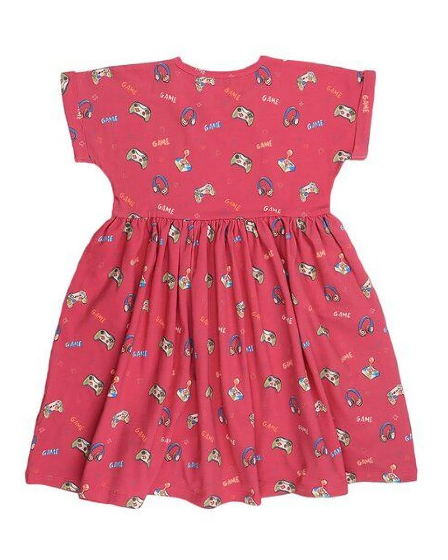 Cotokids Kinder Kleid Baumwolle, Rot, Allover-Muster, Walkiddy – Ansicht 3