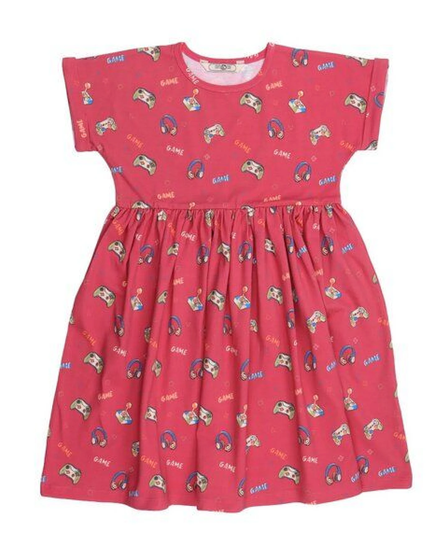 Cotokids Kinder Kleid Baumwolle, Rot, Allover-Muster, Walkiddy – Ansicht 4