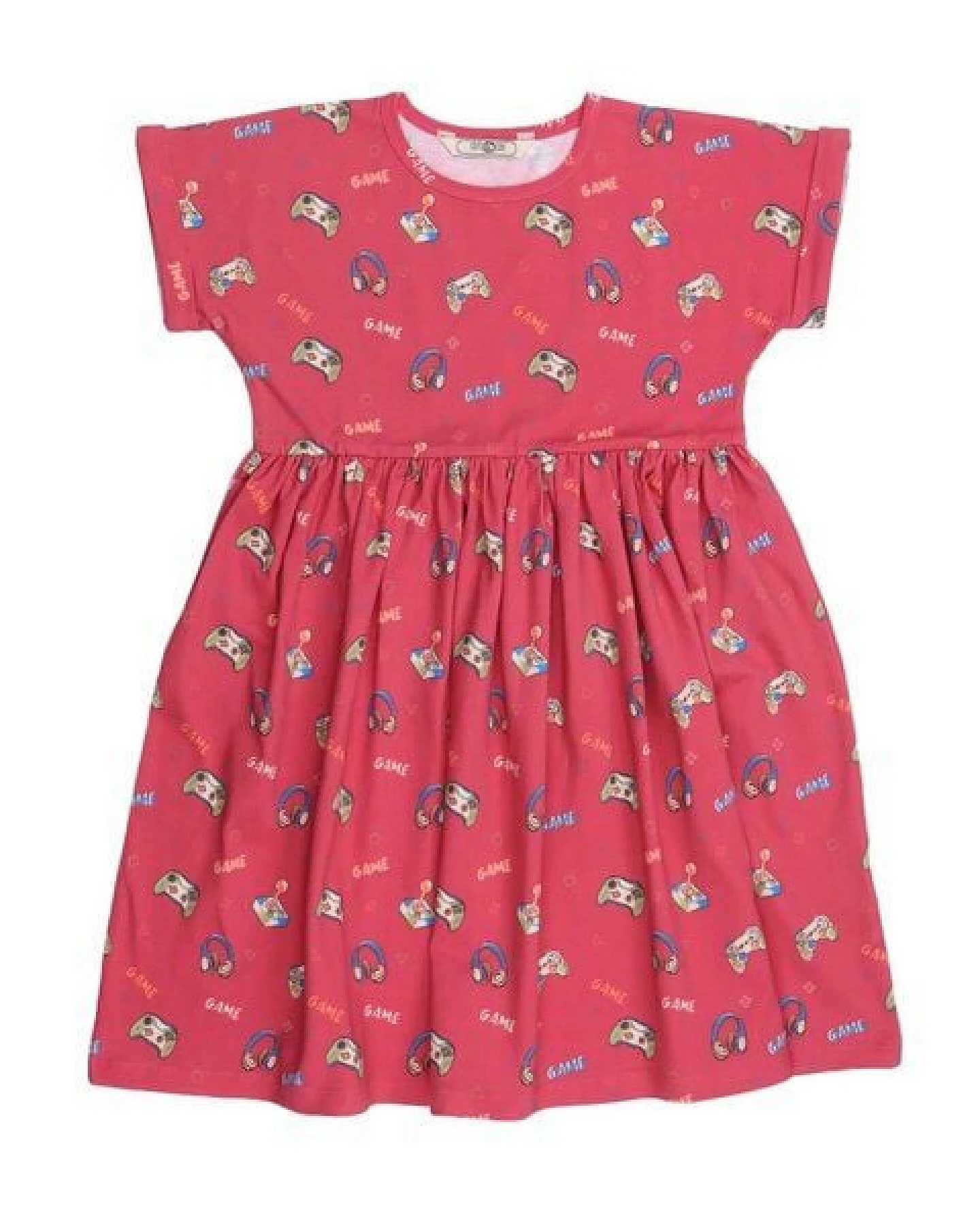 Cotokids Kinder Kleid Baumwolle, Rot, Allover-Muster, Walkiddy – Ansicht 4