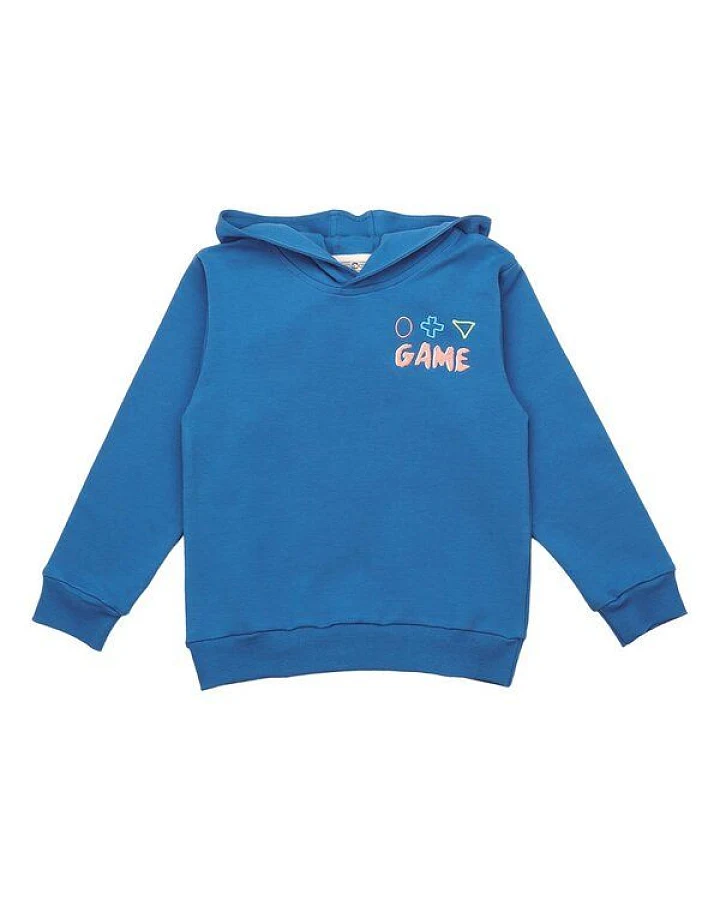 Cotokids Kinder Hoodie GOTS zertifiziert, blau, Print, Bio-Baumwolle, weich & bequem – Walkiddy