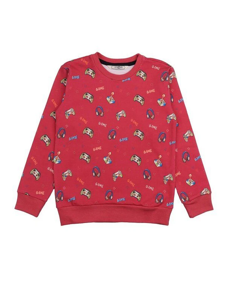 Cotokids Kinder Sweatshirt Baumwolle, Rot, Allover-Muster, Walkiddy