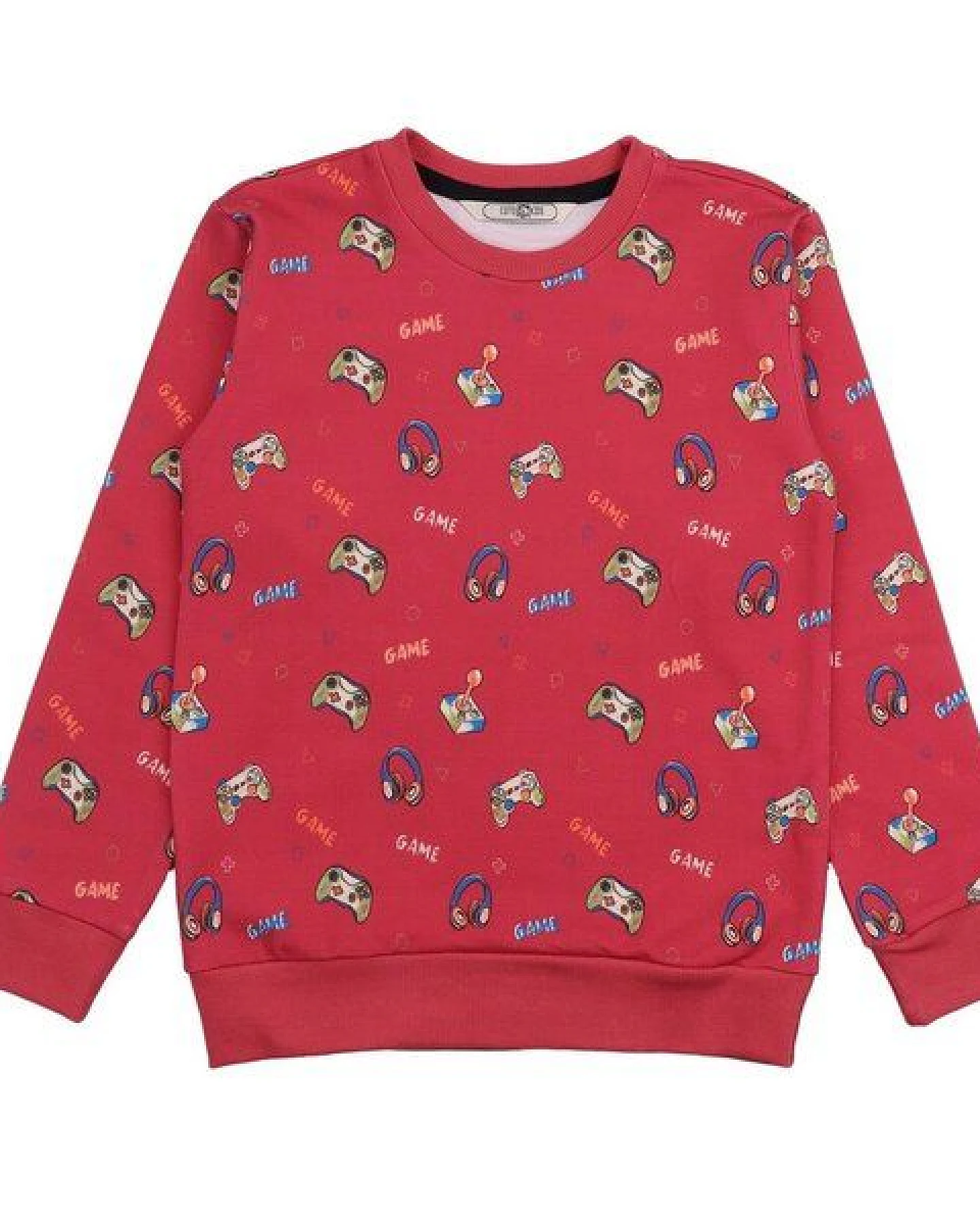 Cotokids Kinder Sweatshirt Baumwolle, Rot, Allover-Muster, Walkiddy – Ansicht 2