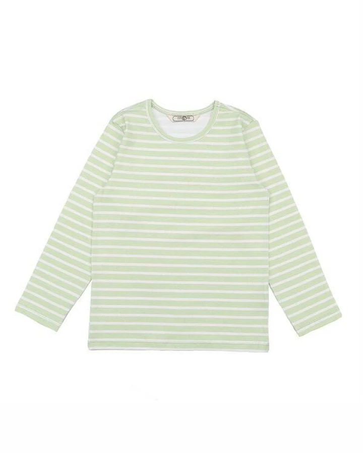 Cotokids Kinder Langarmshirt GOTS-zertifiziert aus Bio-Baumwolle, hellgrün gestreift – Walkiddy, weich, hautfreundlich und alltagstauglich
