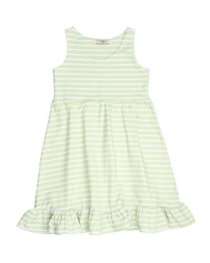 Cotokids Kinder Trägerkleid GOTS-zertifiziert aus Bio-Baumwolle, hellgrün gestreift, ärmellos, leicht & sommerlich – Walkiddy