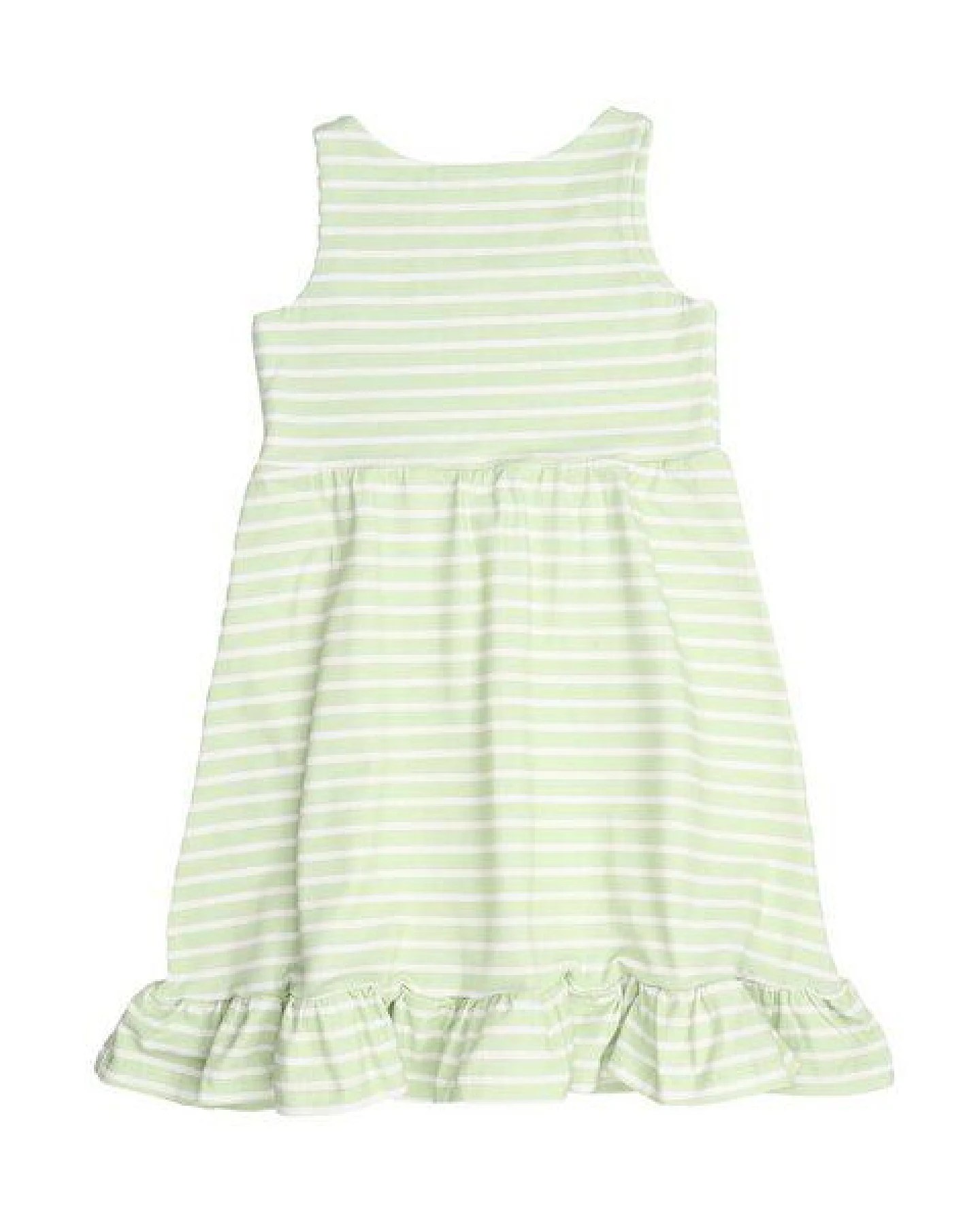 Cotokids Kinder Trägerkleid GOTS-zertifiziert aus Bio-Baumwolle, hellgrün gestreift, ärmellos, leicht & sommerlich – Walkiddy – Ansicht 3