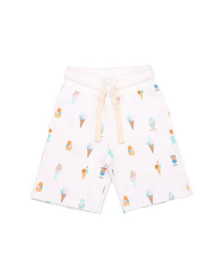 Cotokids Kinder Shorts – Weiß mit Eiscreme-Print, elastischer Bund, leicht & bequem, Sommer-Shorts