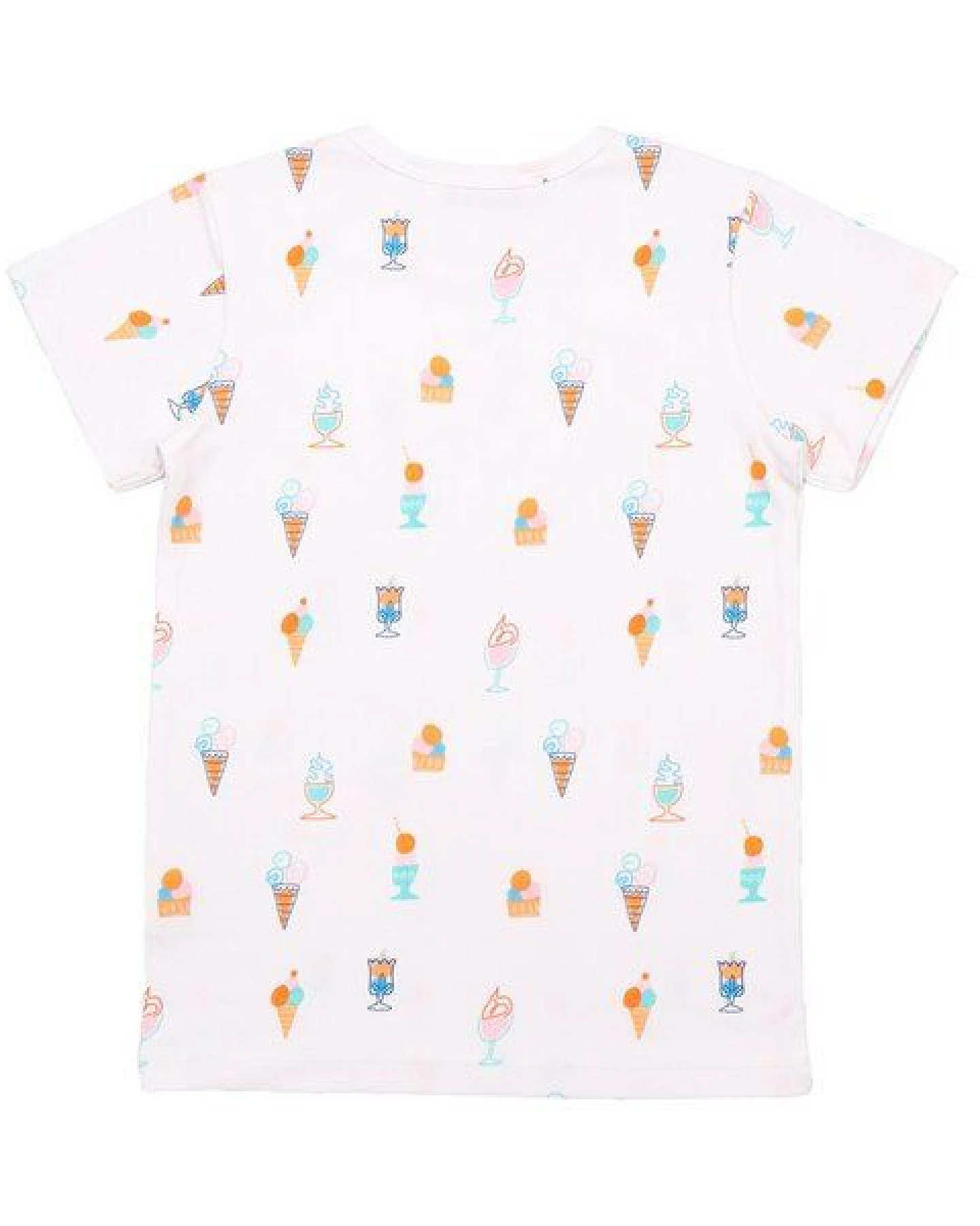 Cotokids Kinder T-Shirt GOTS zertifiziert, Bio-Baumwolle, creme, Eiscreme-Allover, weich & bequem – Walkiddy – Ansicht 3