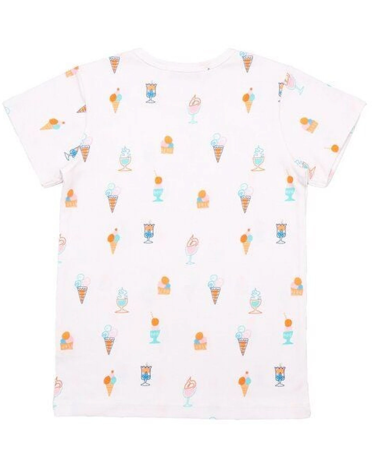Cotokids Kinder T-Shirt GOTS zertifiziert, Bio-Baumwolle, creme, Eiscreme-Allover, weich & bequem – Walkiddy – Ansicht 3