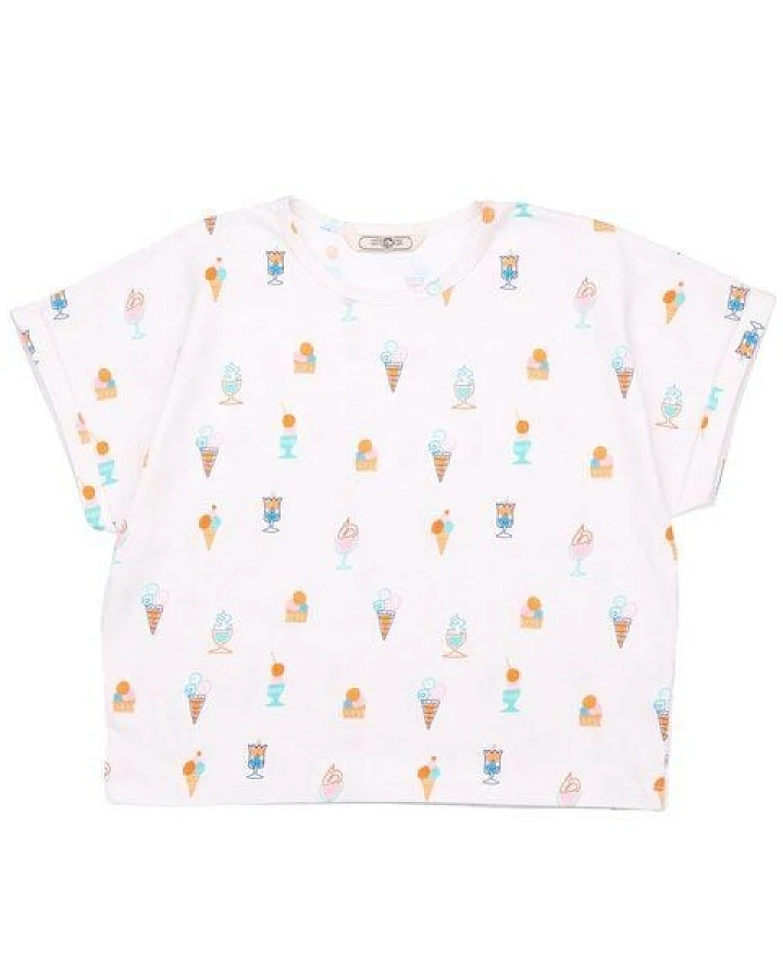 Kinder T-Shirt aus Bio-Baumwolle mit Eis-Motiv creme – Cotokids