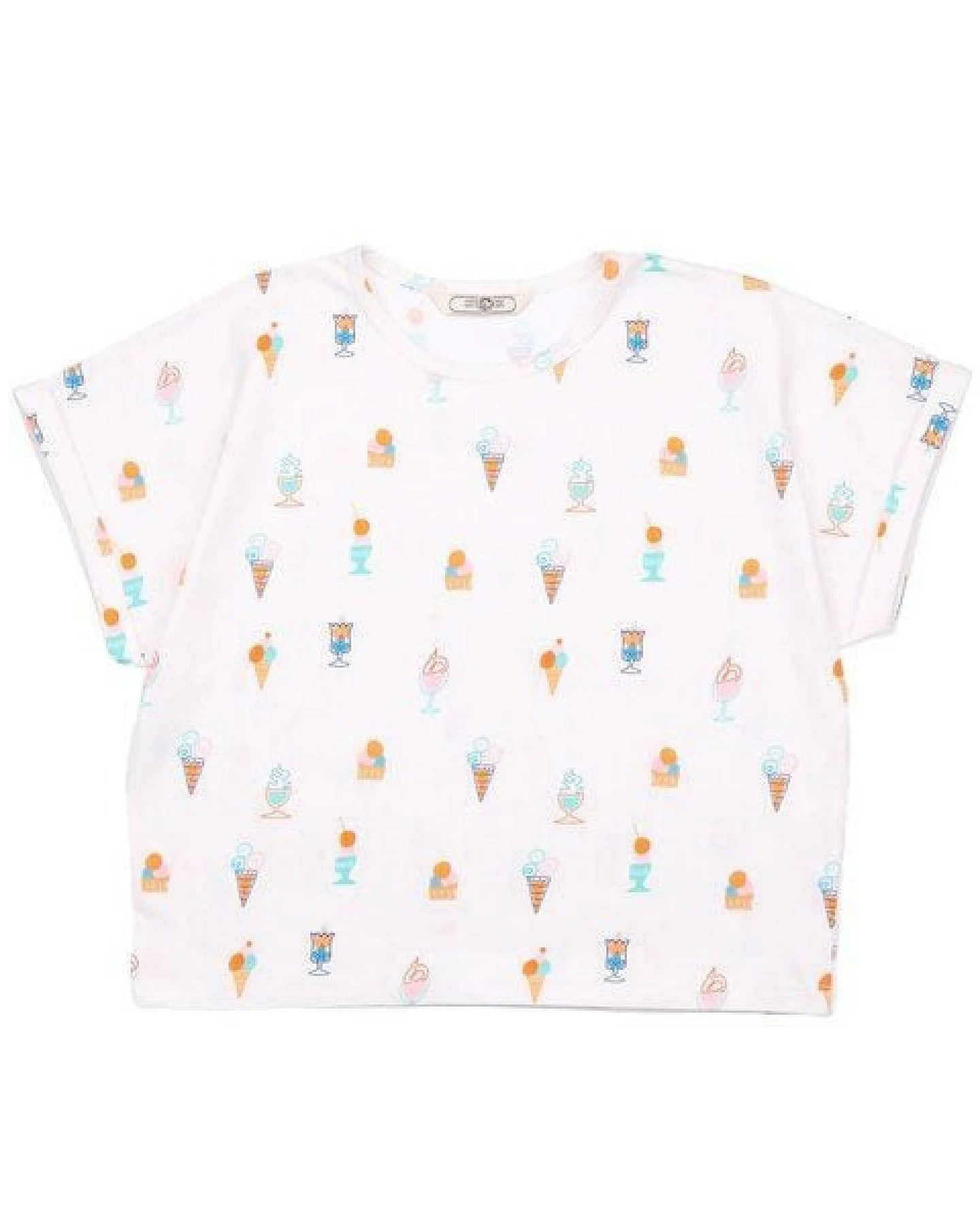 Kinder T-Shirt aus Bio-Baumwolle mit Eis-Motiv creme – Cotokids – Ansicht 2