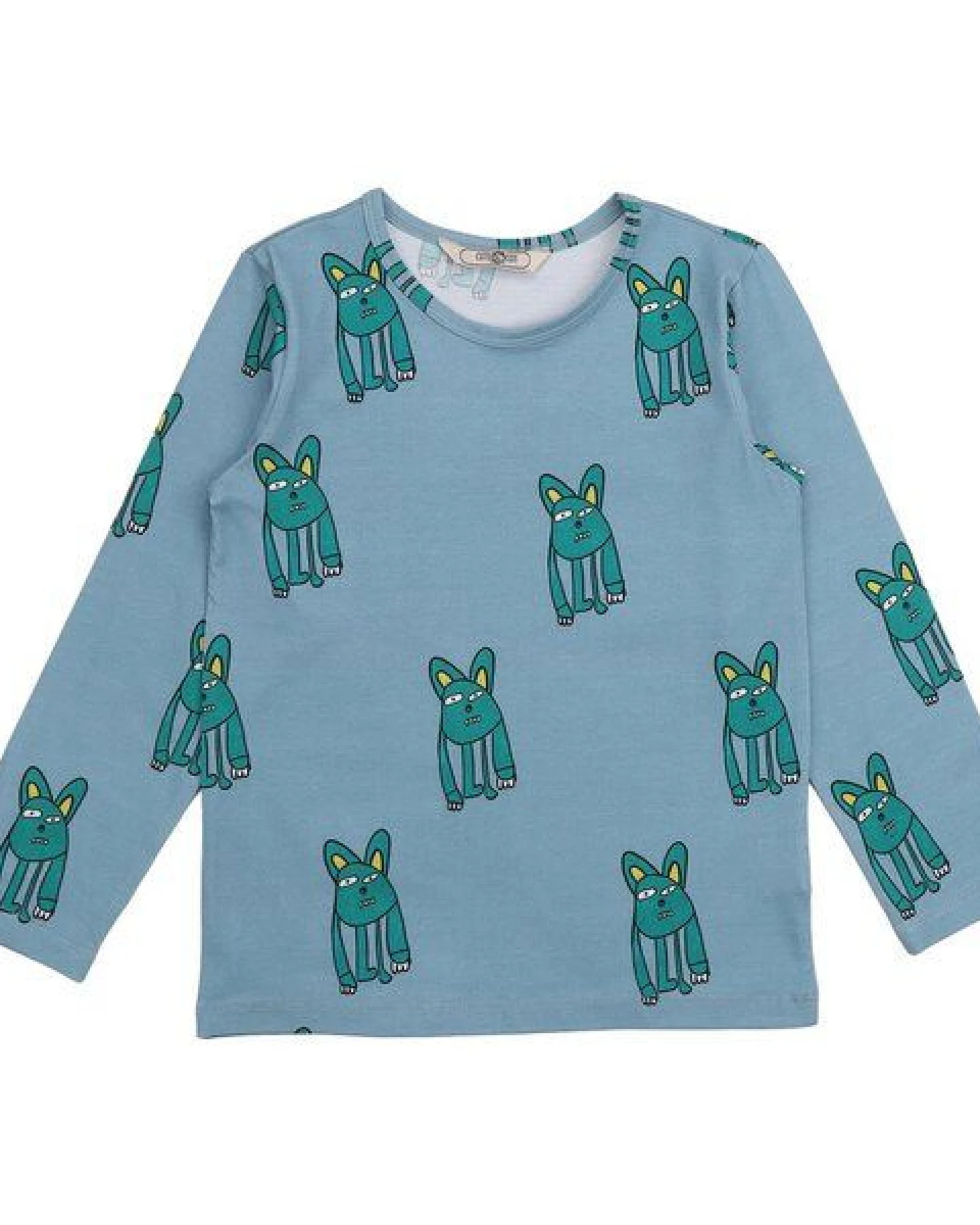 Cotokids Kinder Langarmshirt GOTS zertifiziert, Bio-Baumwolle, blau, Monster-Print, weich & bequem, Alltag – Walkiddy – Ansicht 2