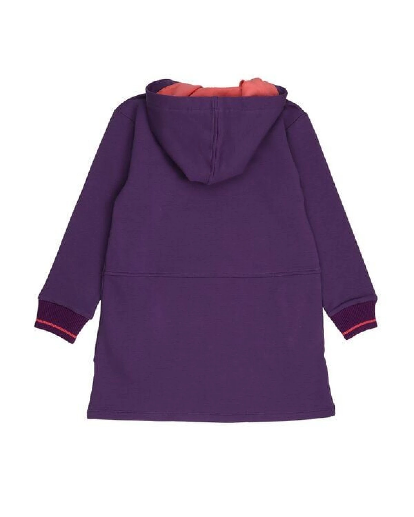 Cotokids Kinder Sweatkleid GOTS-zertifiziert aus Bio-Baumwolle, lila „Mysterious Purple“ mit Kapuze & Taschen, langarm – Walkiddy – Ansicht 4