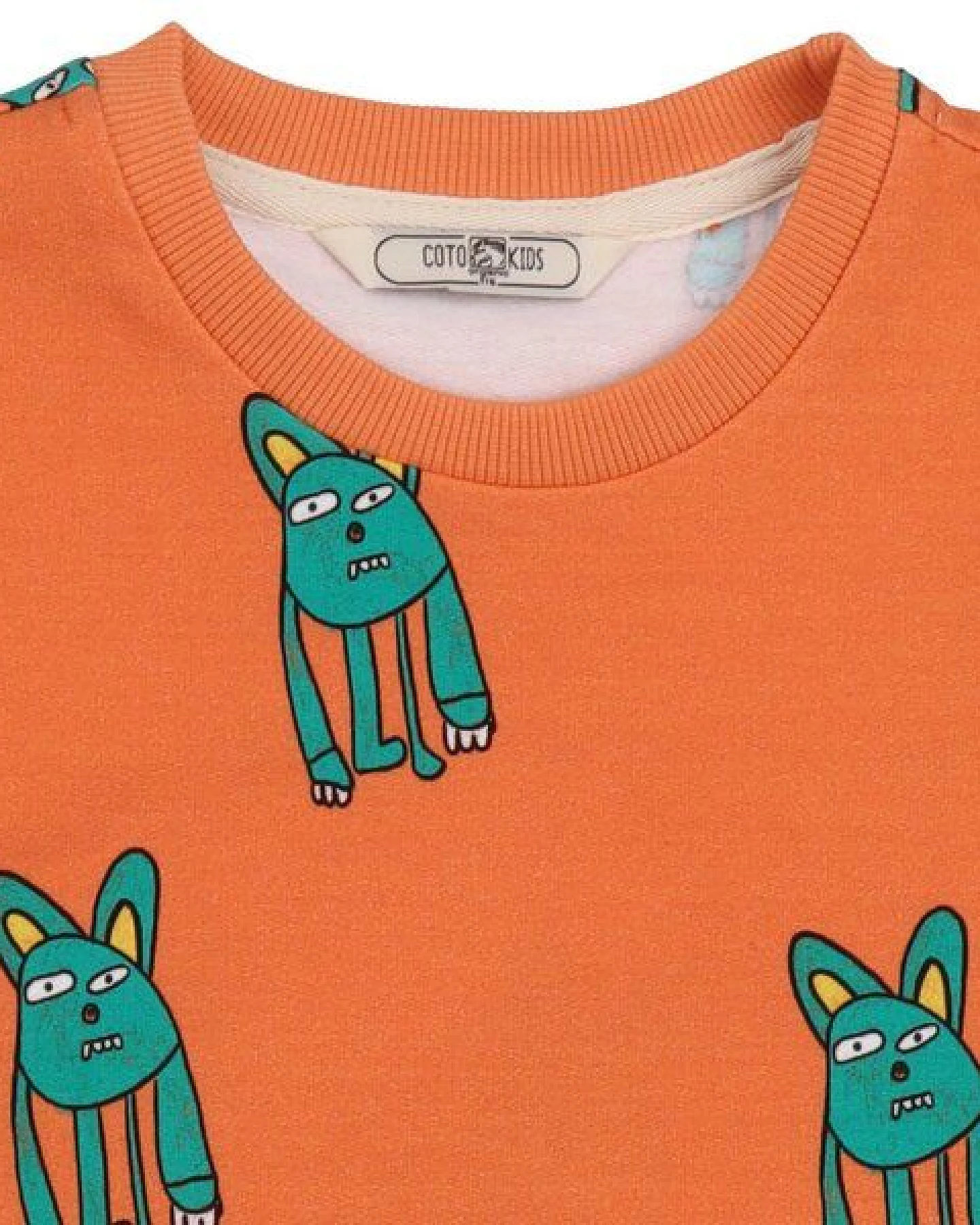 Cotokids Kinder Sweatshirt – Orange mit Tiermuster, weich & bequem – Ansicht 3