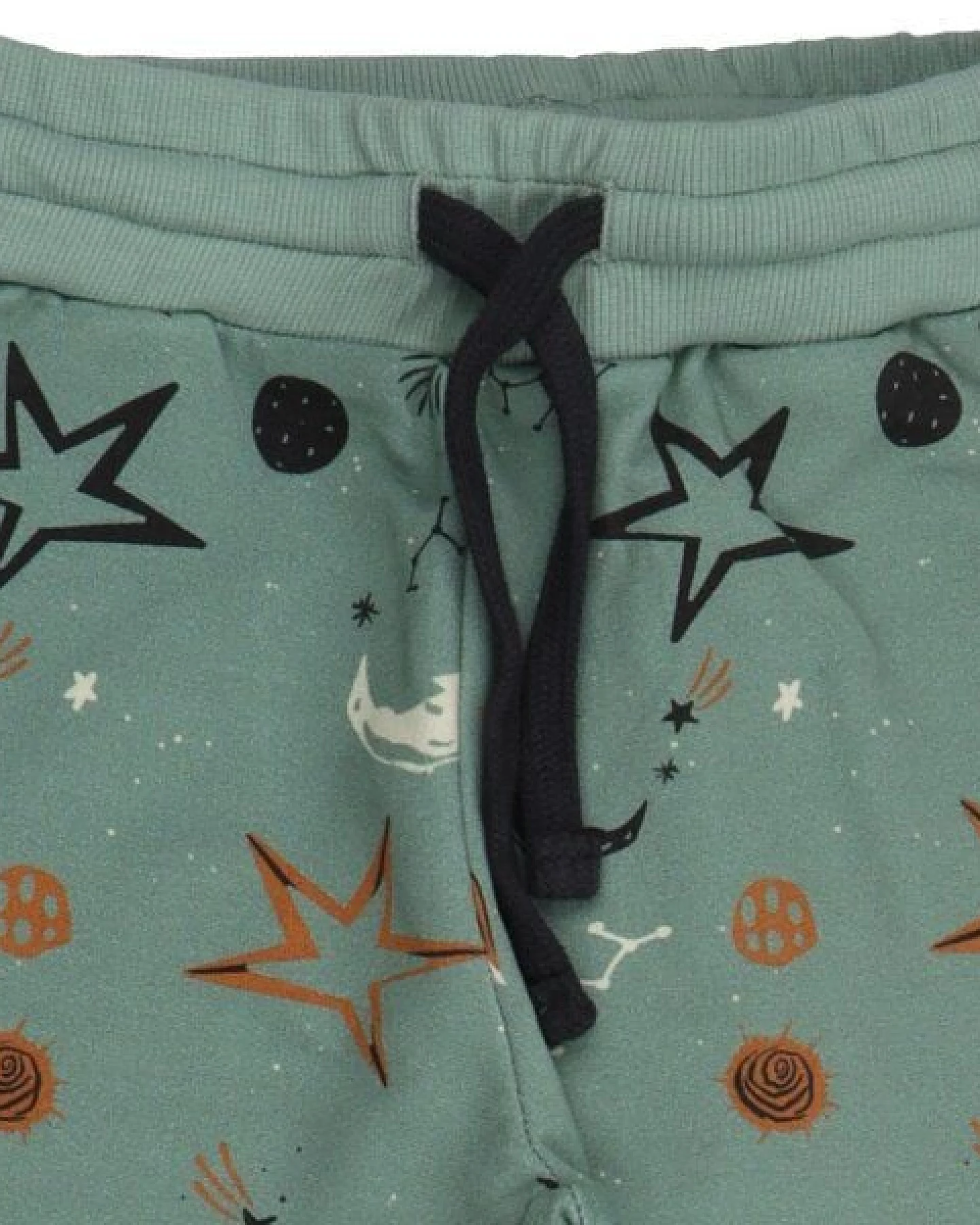 Cotokids Kinder Jogginghose GOTS-zertifiziert aus Bio-Baumwolle, Our Universe, hellgrün mit Sternen, elastischer Bund & Bündchen – Walkiddy – Ansicht 3