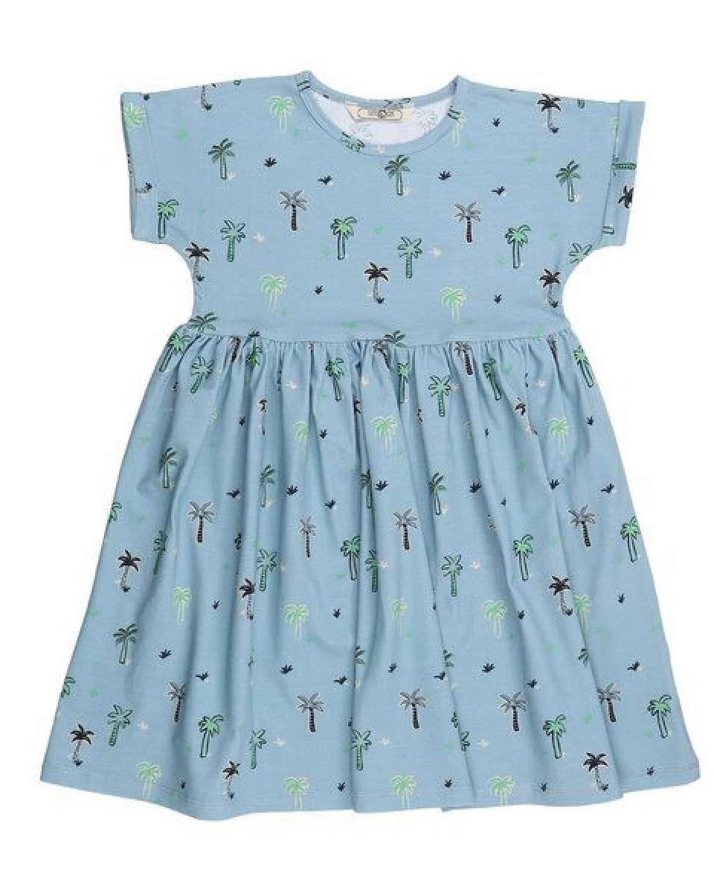 Cotokids Kinder Kleid Baumwolle, Hellblau, Palmen-Muster, Walkiddy – Ansicht 3