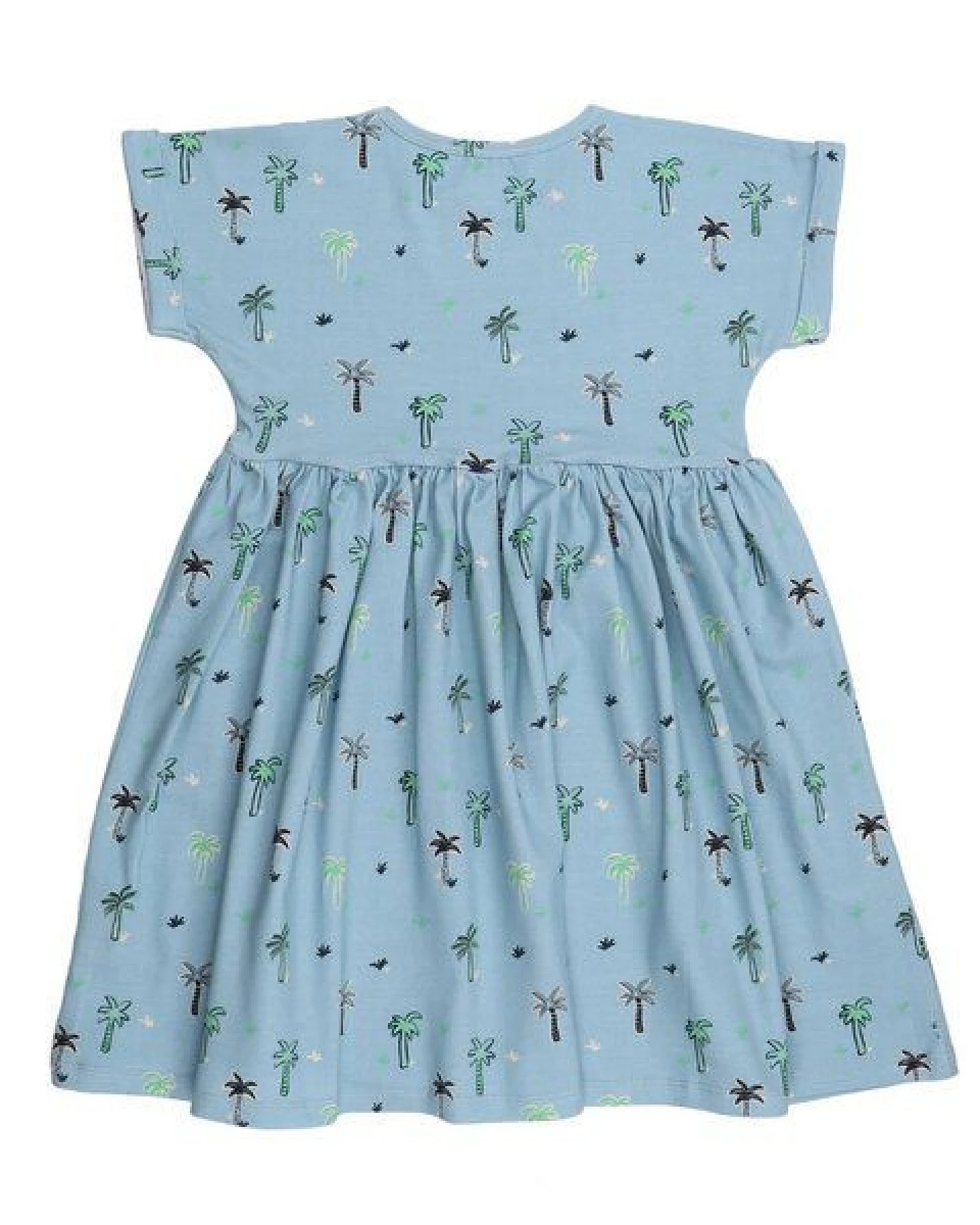 Cotokids Kinder Kleid Baumwolle, Hellblau, Palmen-Muster, Walkiddy – Ansicht 4