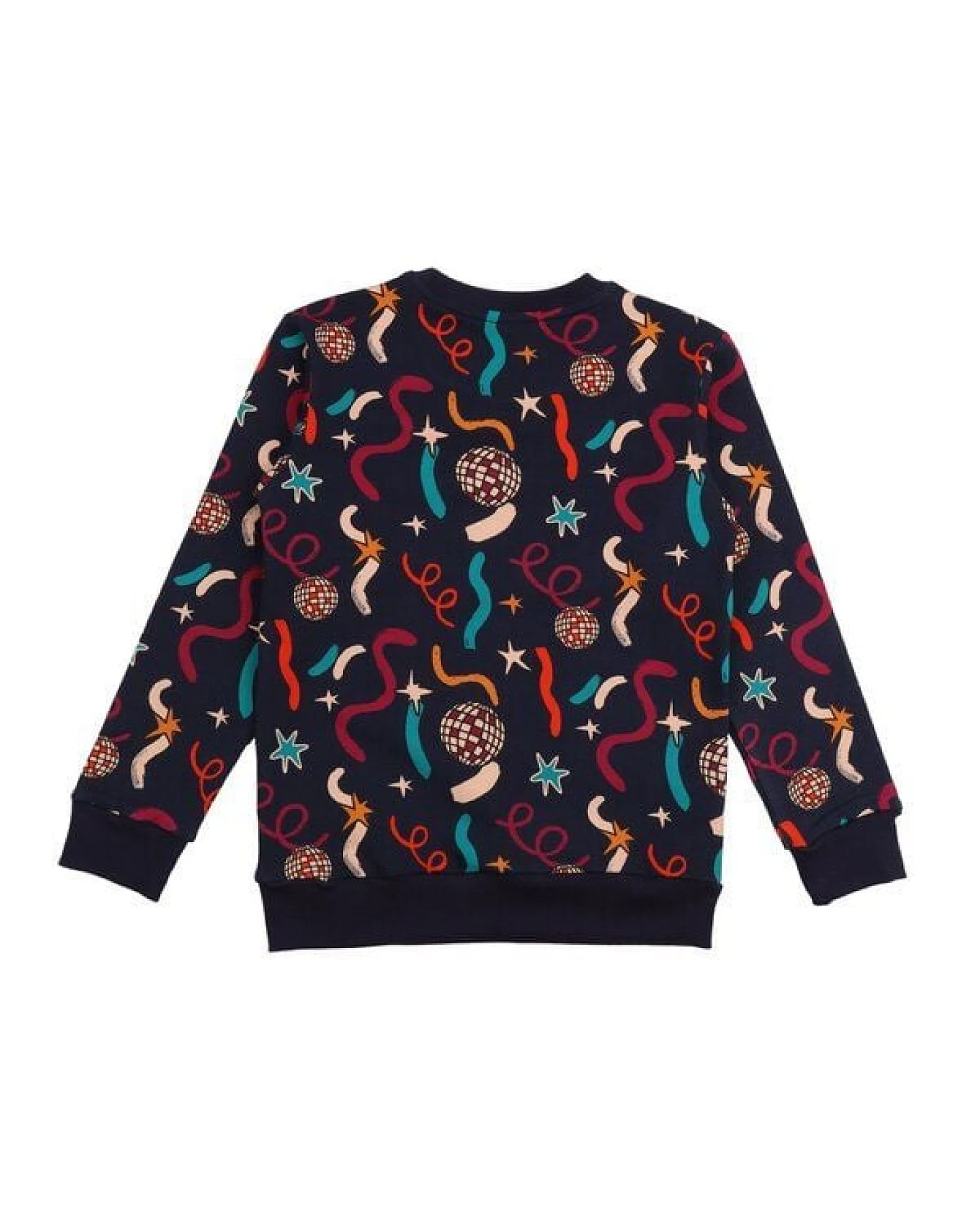 Cotokids Kinder Sweatshirt GOTS zertifiziert, Bio-Baumwolle, dunkel, Party-Muster, weich, bequemer Schnitt – Walkiddy – Ansicht 4