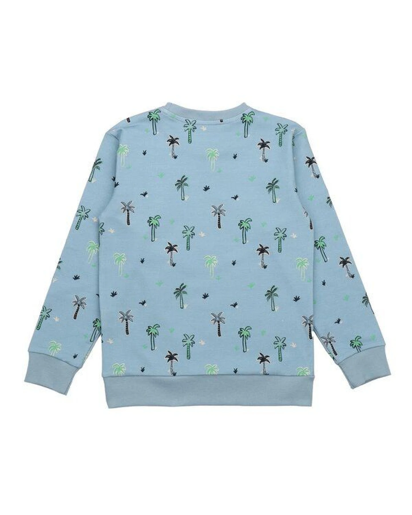 Cotokids Kinder Sweatshirt GOTS-zertifiziert aus Bio-Baumwolle hellblau mit Palmen-Motiv – Walkiddy – Ansicht 4