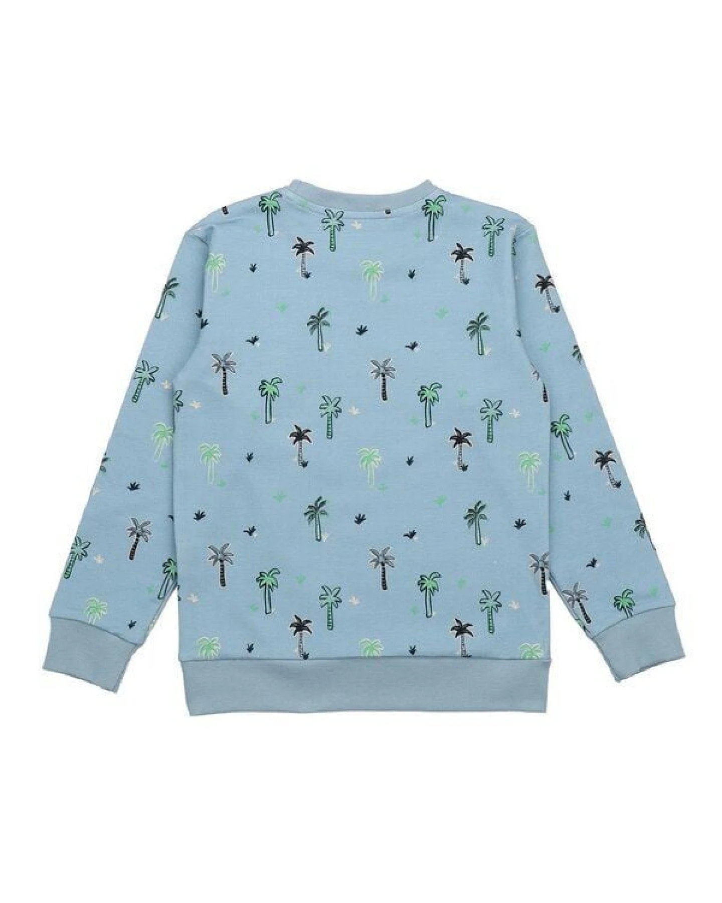 Cotokids Kinder Sweatshirt GOTS-zertifiziert aus Bio-Baumwolle hellblau mit Palmen-Motiv – Walkiddy – Ansicht 4