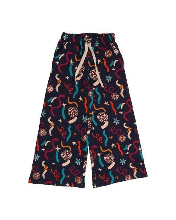 Cotokids Kinderhose Wide Leg – Dunkelblau mit Muster, bequem, weiter Schnitt, elastischer Bund