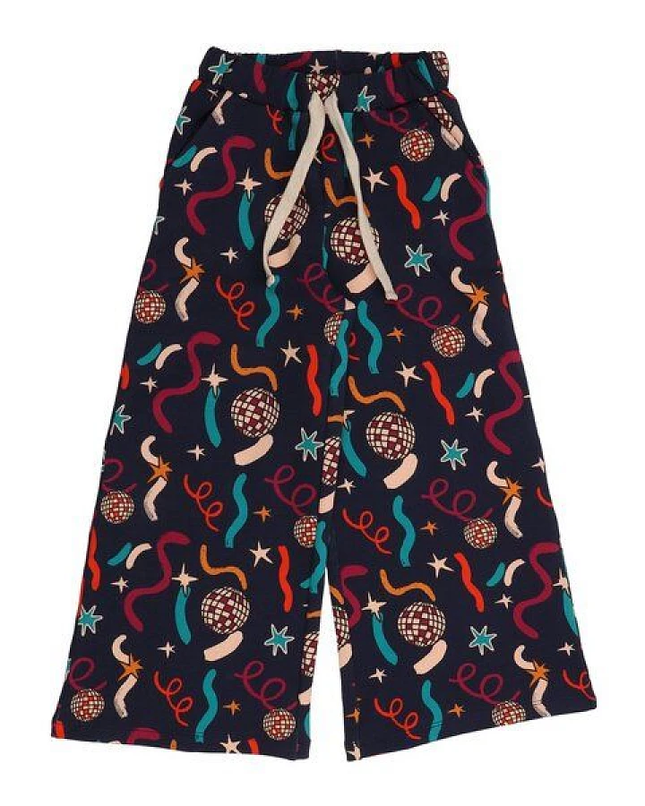 Cotokids Kinderhose Wide Leg – Dunkelblau mit Muster, bequem, weiter Schnitt, elastischer Bund