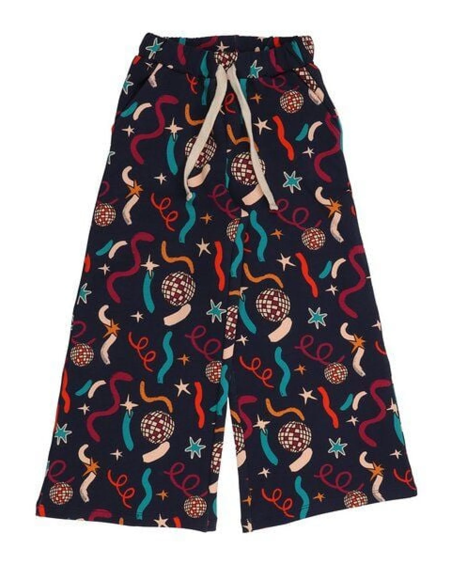 Cotokids Kinderhose Wide Leg – Dunkelblau mit Muster, bequem, weiter Schnitt, elastischer Bund – Ansicht 2