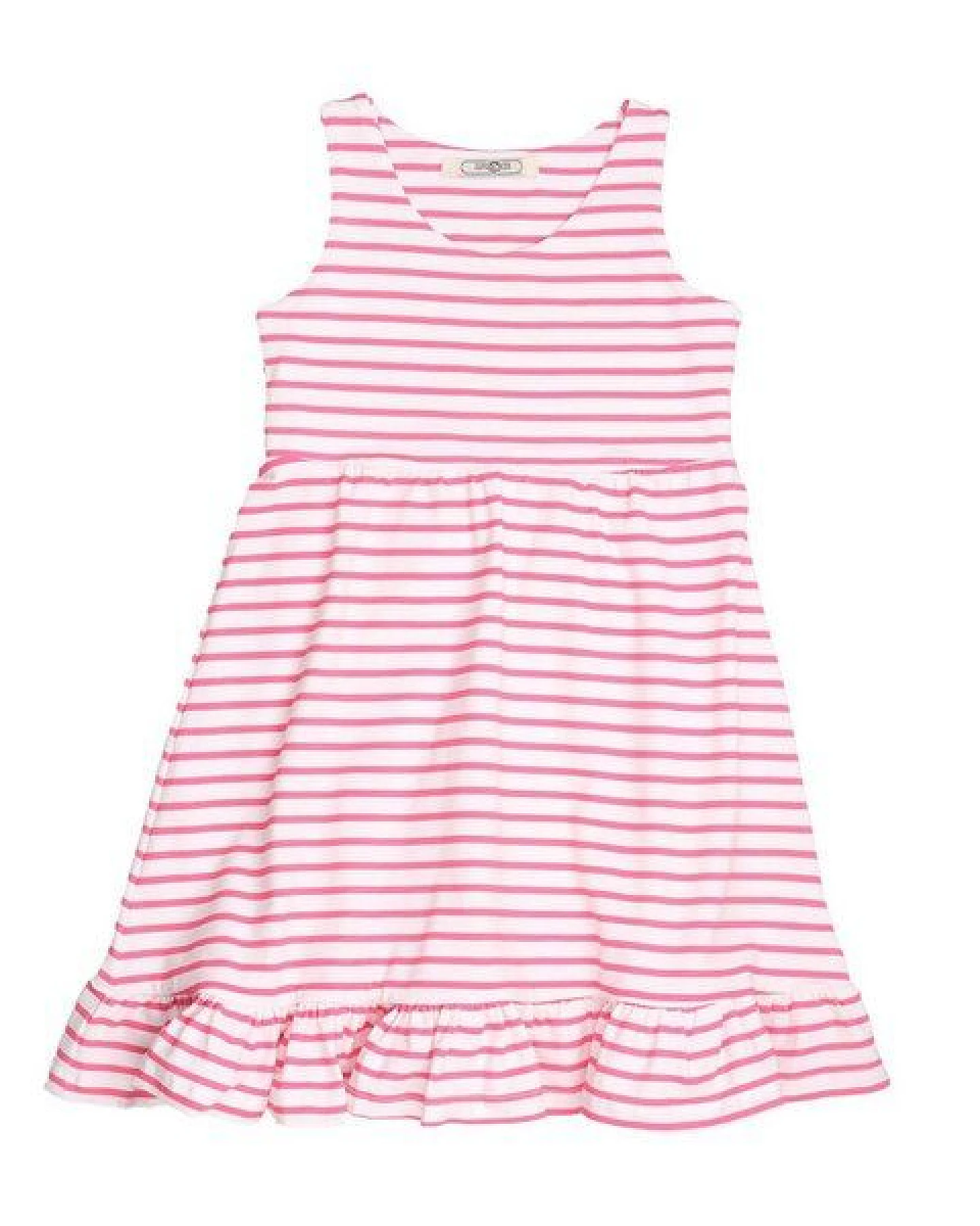 Cotokids Kinder Trägerkleid GOTS-zertifiziert aus Bio-Baumwolle, rosa-weiß gestreift, ärmellos, schwingender Rock – Walkiddy, sommerlich & bequem – Ansicht 2