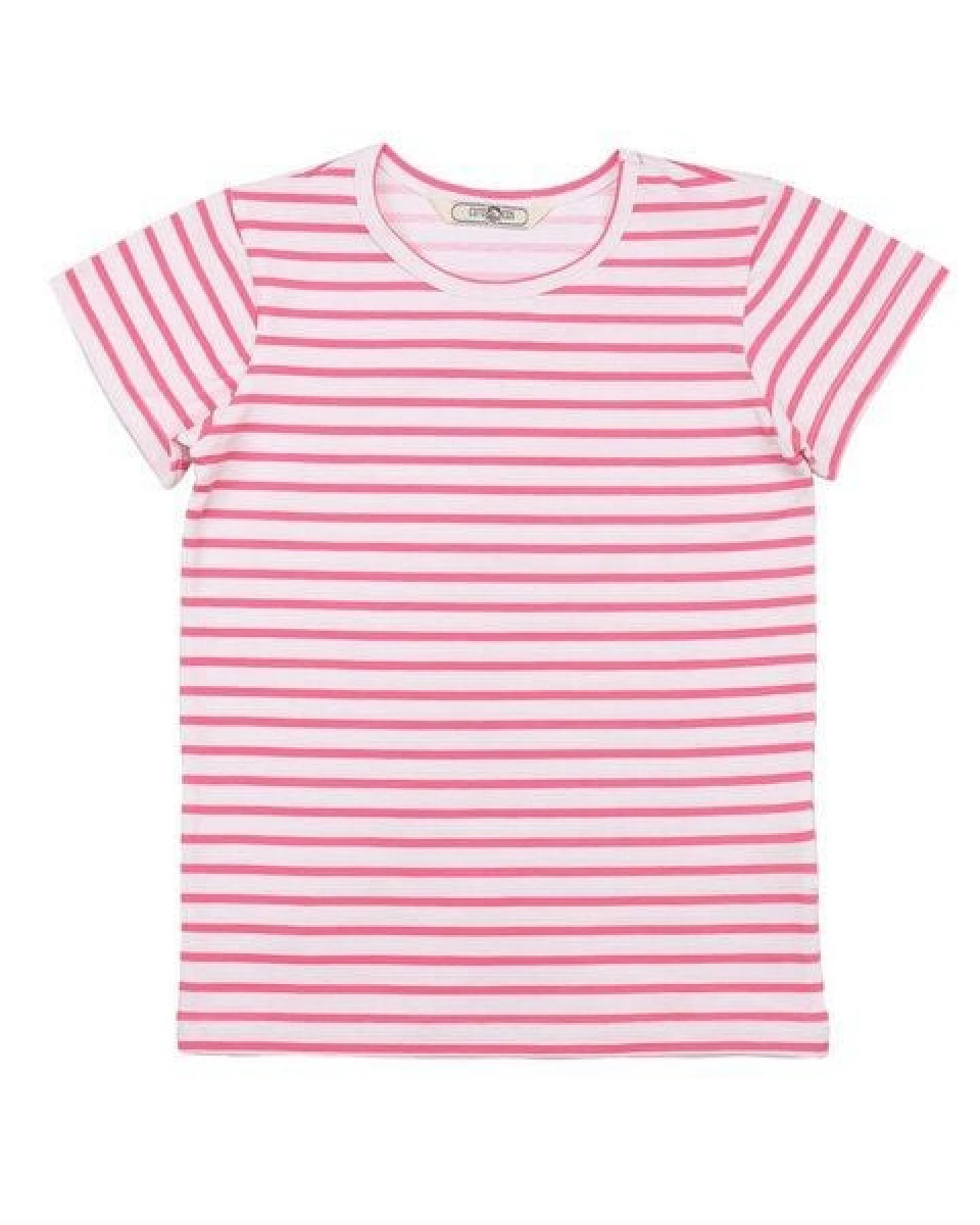 Cotokids Kinder T-Shirt aus Baumwolle rosa-weiß gestreift – Walkiddy – Ansicht 2