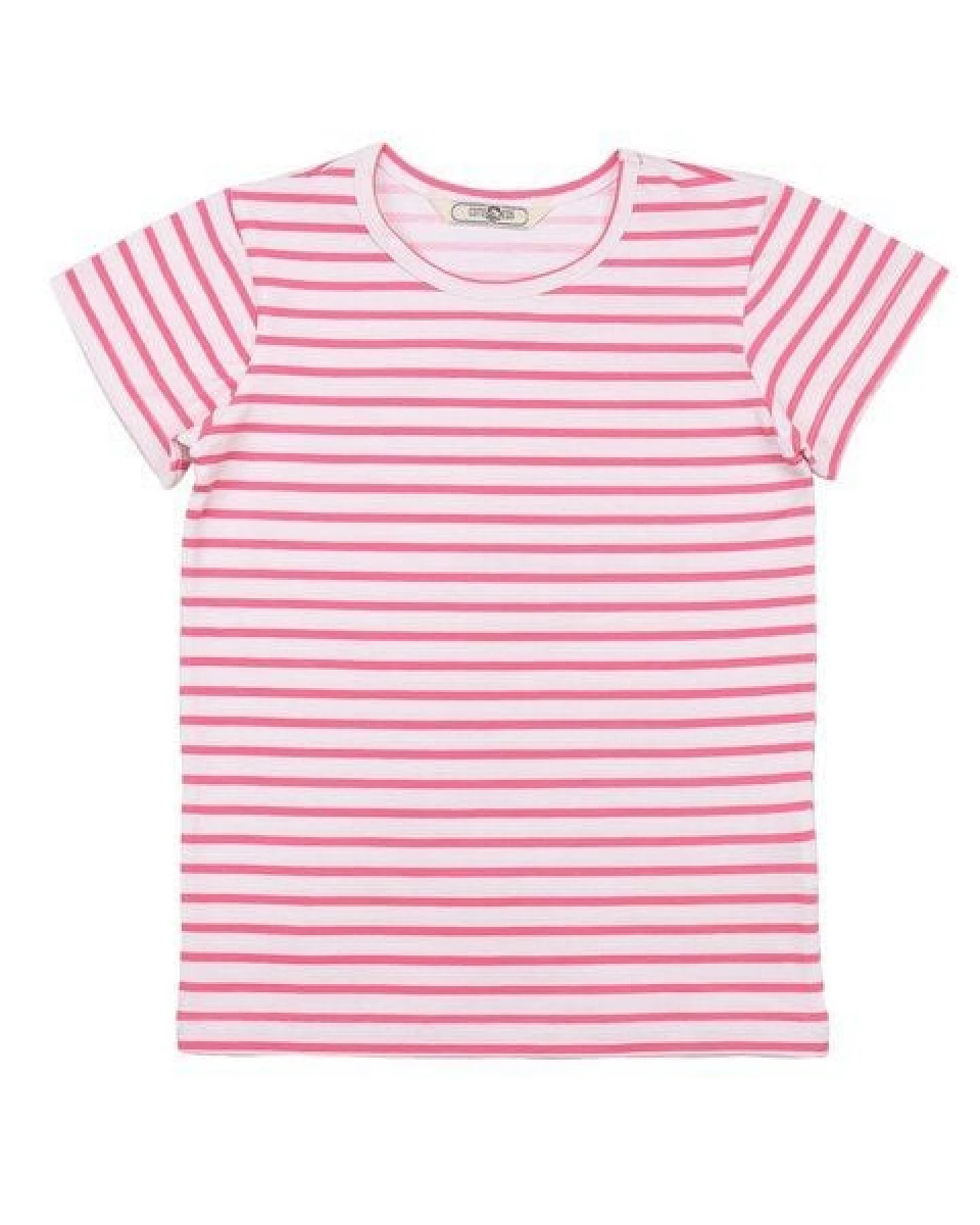 Cotokids Kinder T-Shirt aus Baumwolle rosa-weiß gestreift – Walkiddy – Ansicht 4