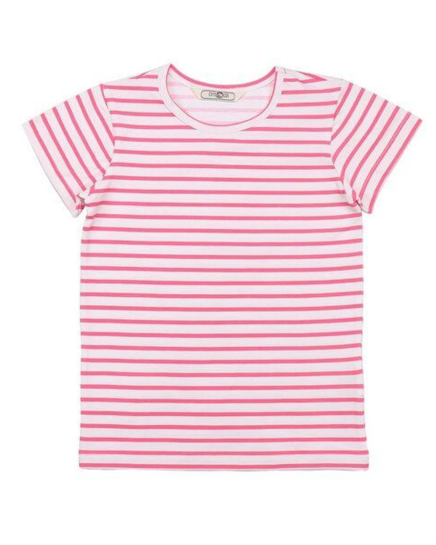 Cotokids Kinder T-Shirt aus Baumwolle rosa-weiß gestreift – Walkiddy – Ansicht 2