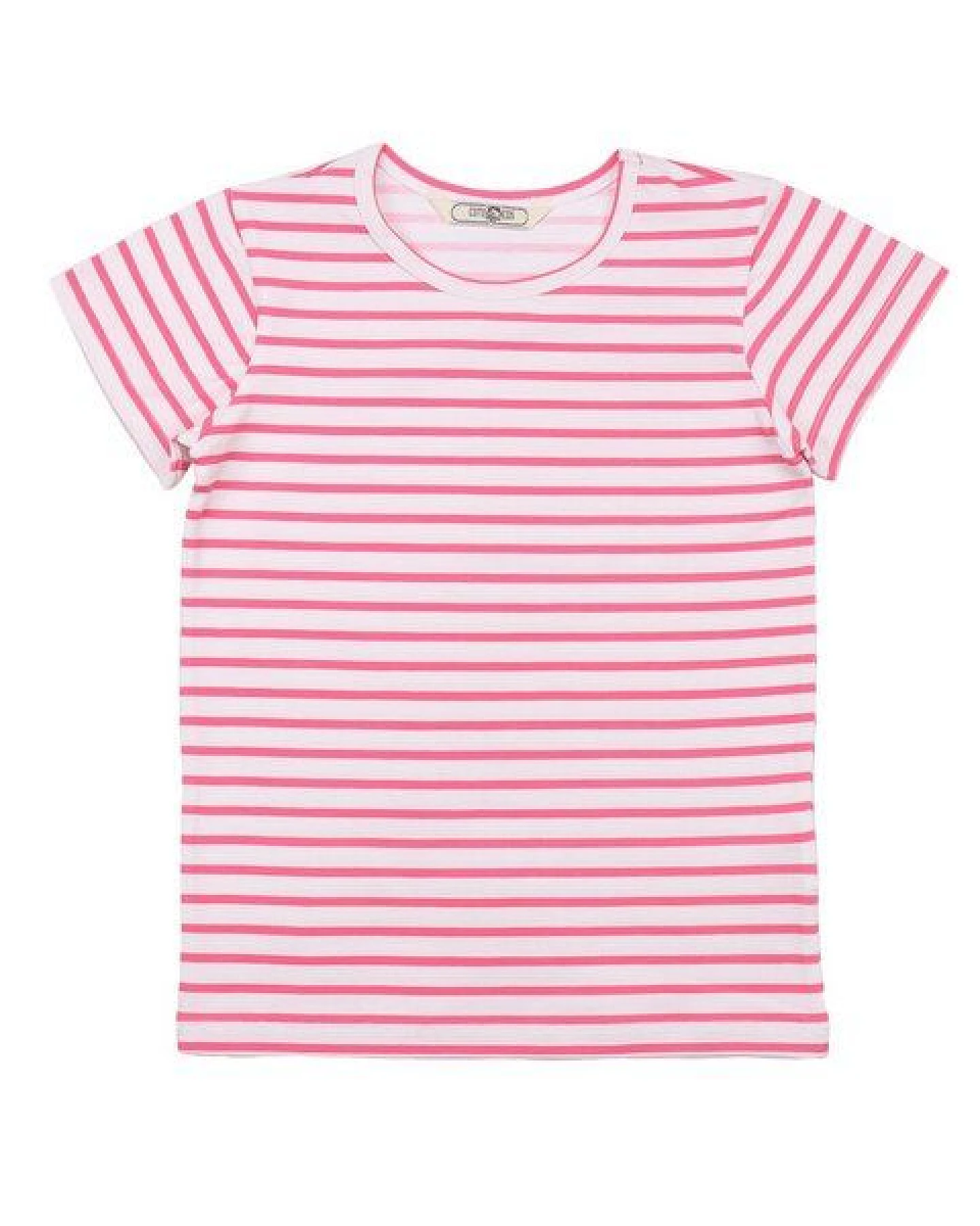 Cotokids Kinder T-Shirt aus Baumwolle rosa-weiß gestreift – Walkiddy – Ansicht 4