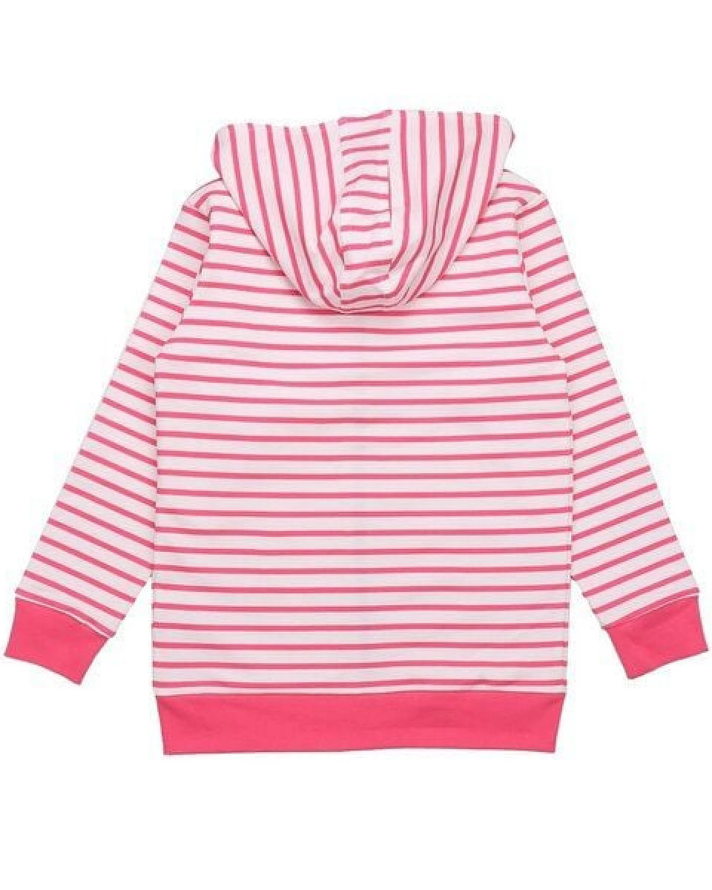 Cotokids Kinder Sweatjacke Baumwolle, Rosa-Weiß Streifen, Reißverschluss, Walkiddy – Ansicht 4