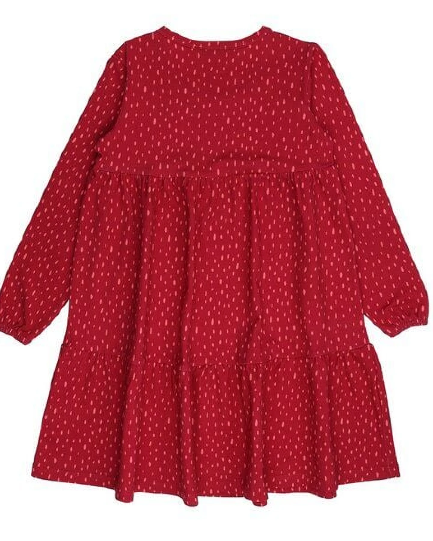 Cotokids Kinder Langarmkleid GOTS-zertifiziert aus Bio-Baumwolle, rot, weich fallender Volantrock – Walkiddy, bequemes Kleid für Alltag & Kindergarten – Ansicht 4