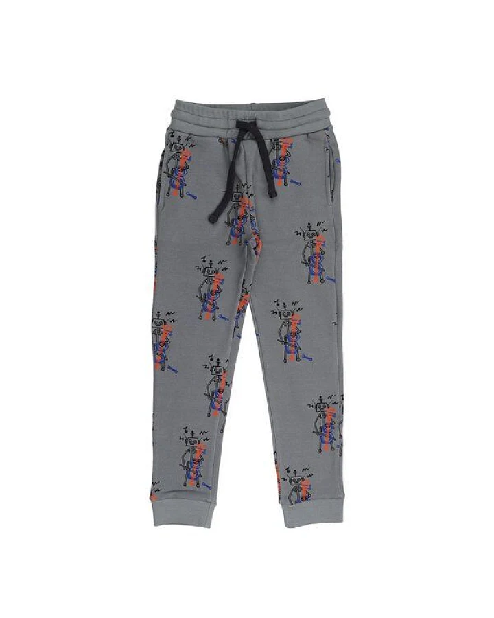 Cotokids Kinder Jogginghose GOTS-zertifiziert aus Bio-Baumwolle grau mit Allover-Motiv – Walkiddy