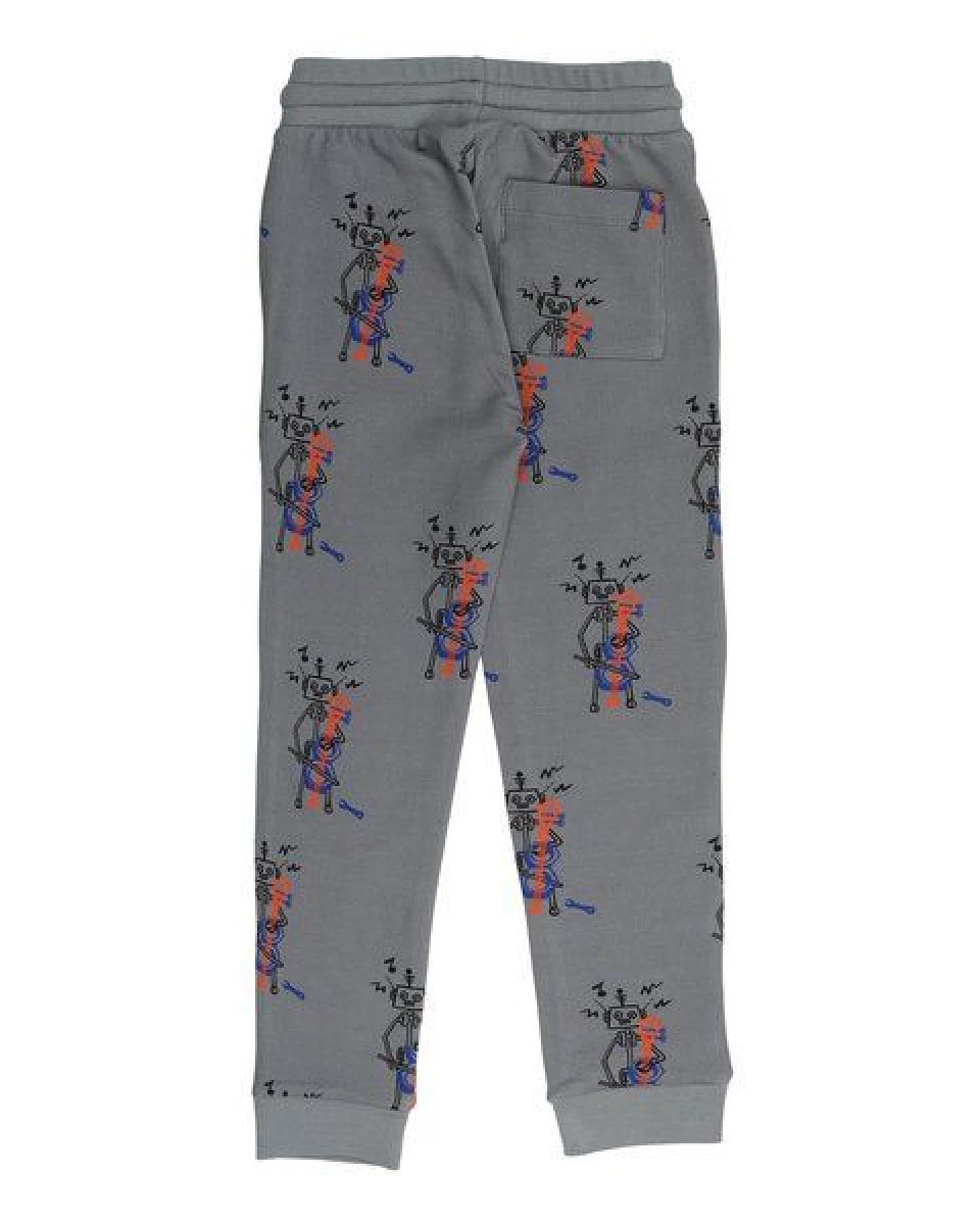 Cotokids Kinder Jogginghose GOTS-zertifiziert aus Bio-Baumwolle grau mit Allover-Motiv – Walkiddy – Ansicht 4