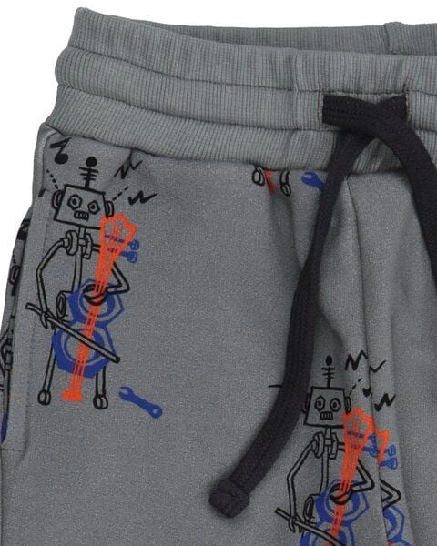 Cotokids Kinder Jogginghose GOTS-zertifiziert aus Bio-Baumwolle grau mit Allover-Motiv – Walkiddy – Ansicht 3