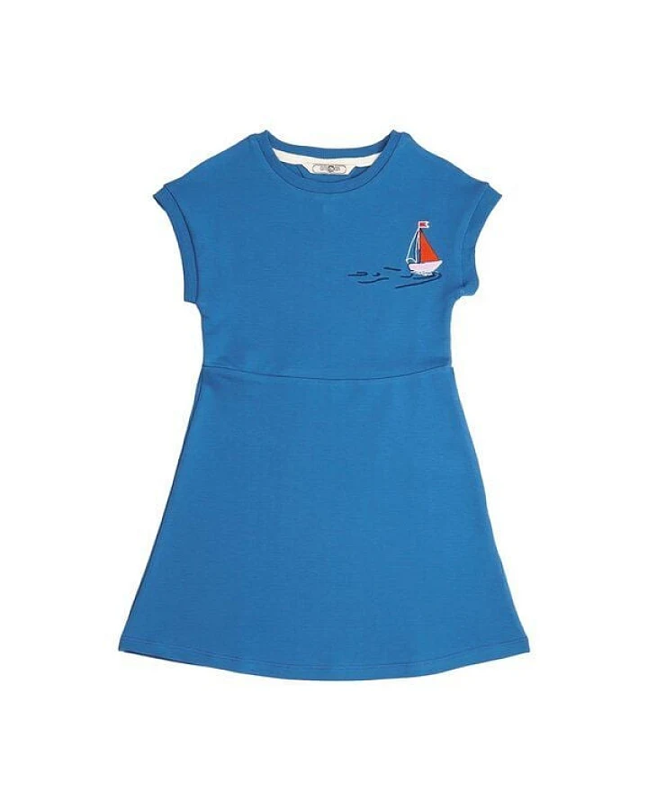 Cotokids Kinder Kleid GOTS-zertifiziert aus Bio-Baumwolle, blau mit Segelboot-Motiv – Walkiddy, leicht, weich, nachhaltig & fair produziert